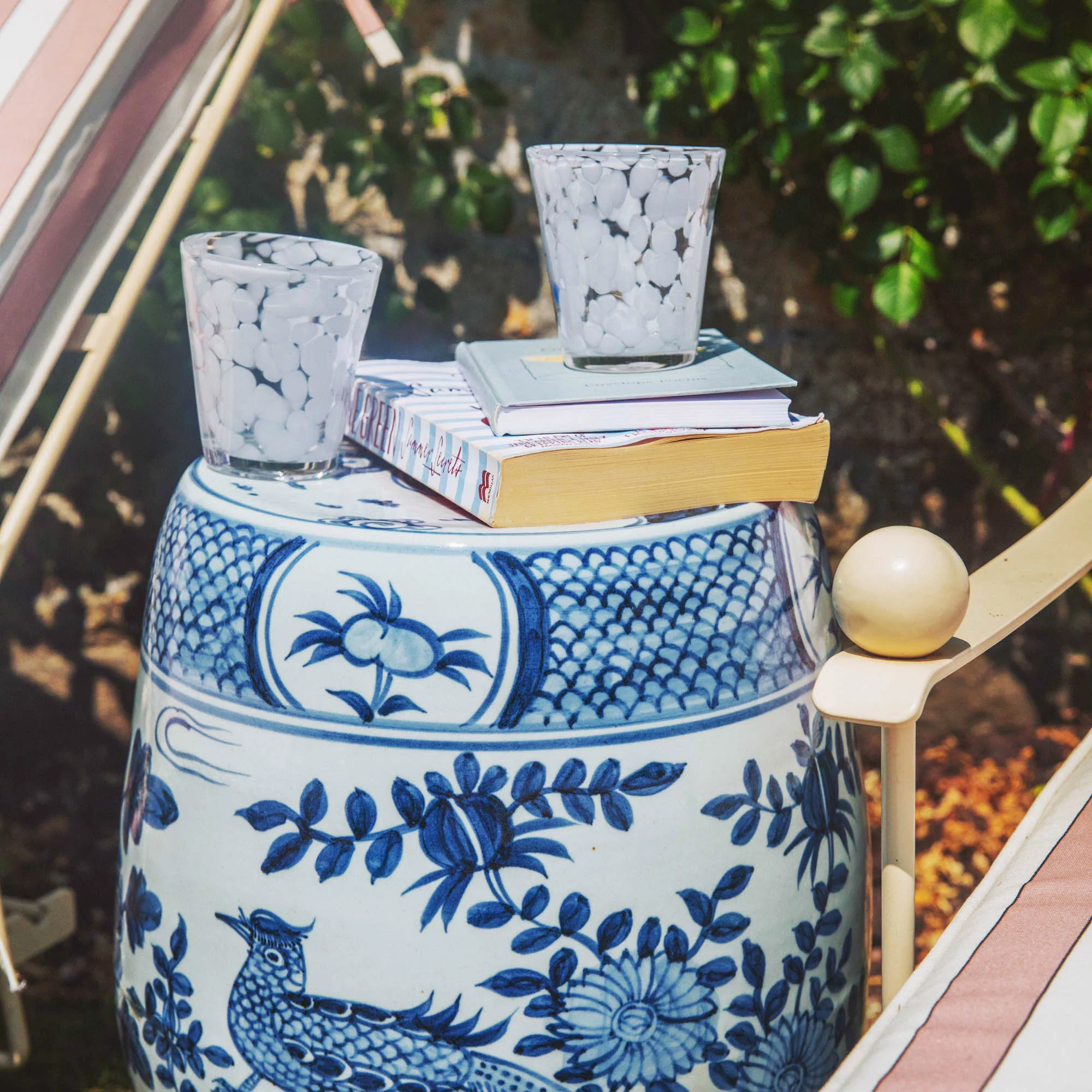 Blue Chinoiserie Ceramic Stool - Image 8