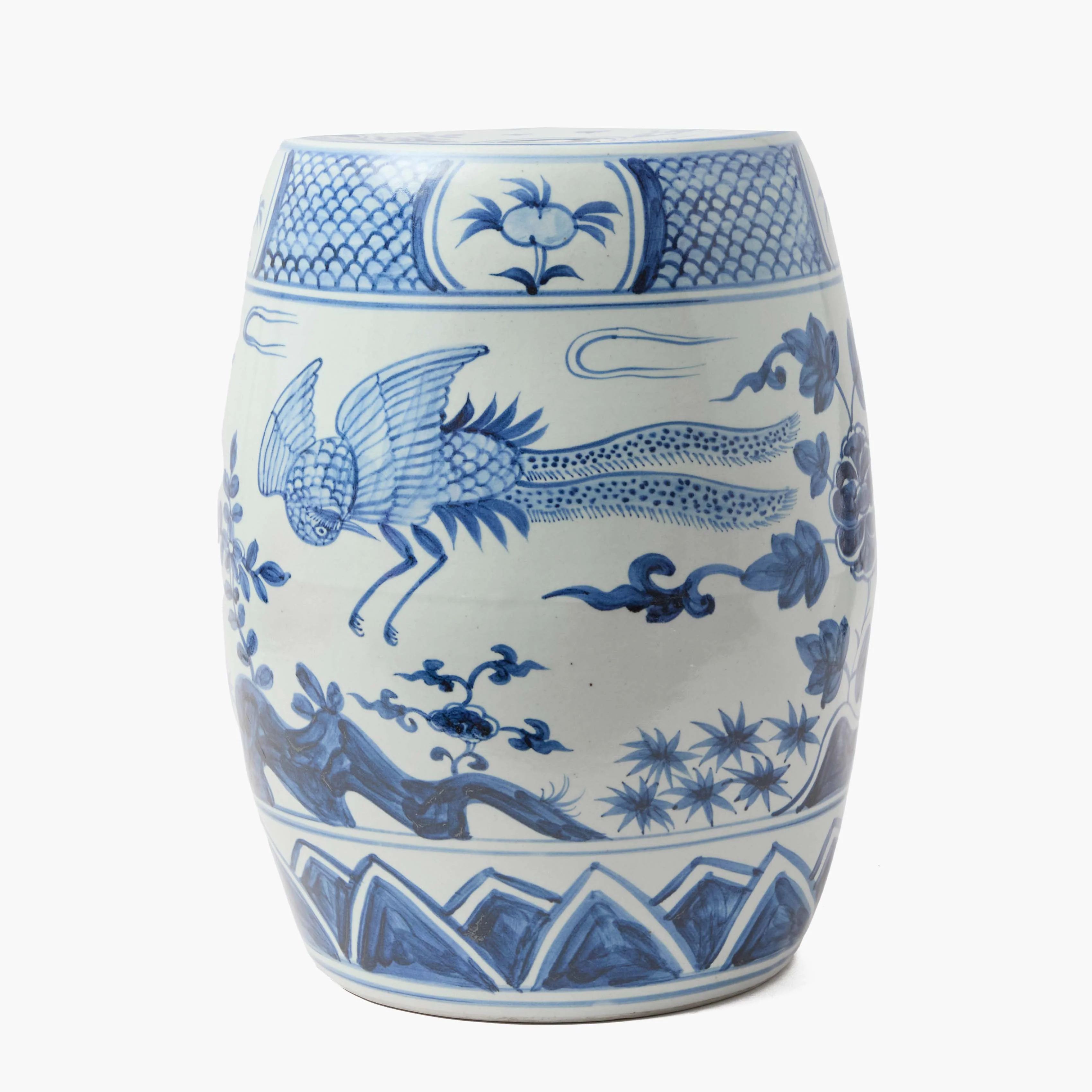 Blue Chinoiserie Ceramic Stool - Image 9