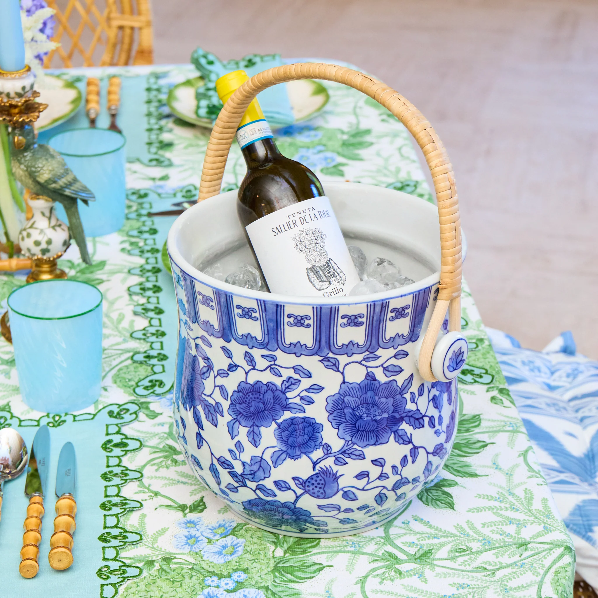 Blue Chinoiserie Ice Bucket - Image 2