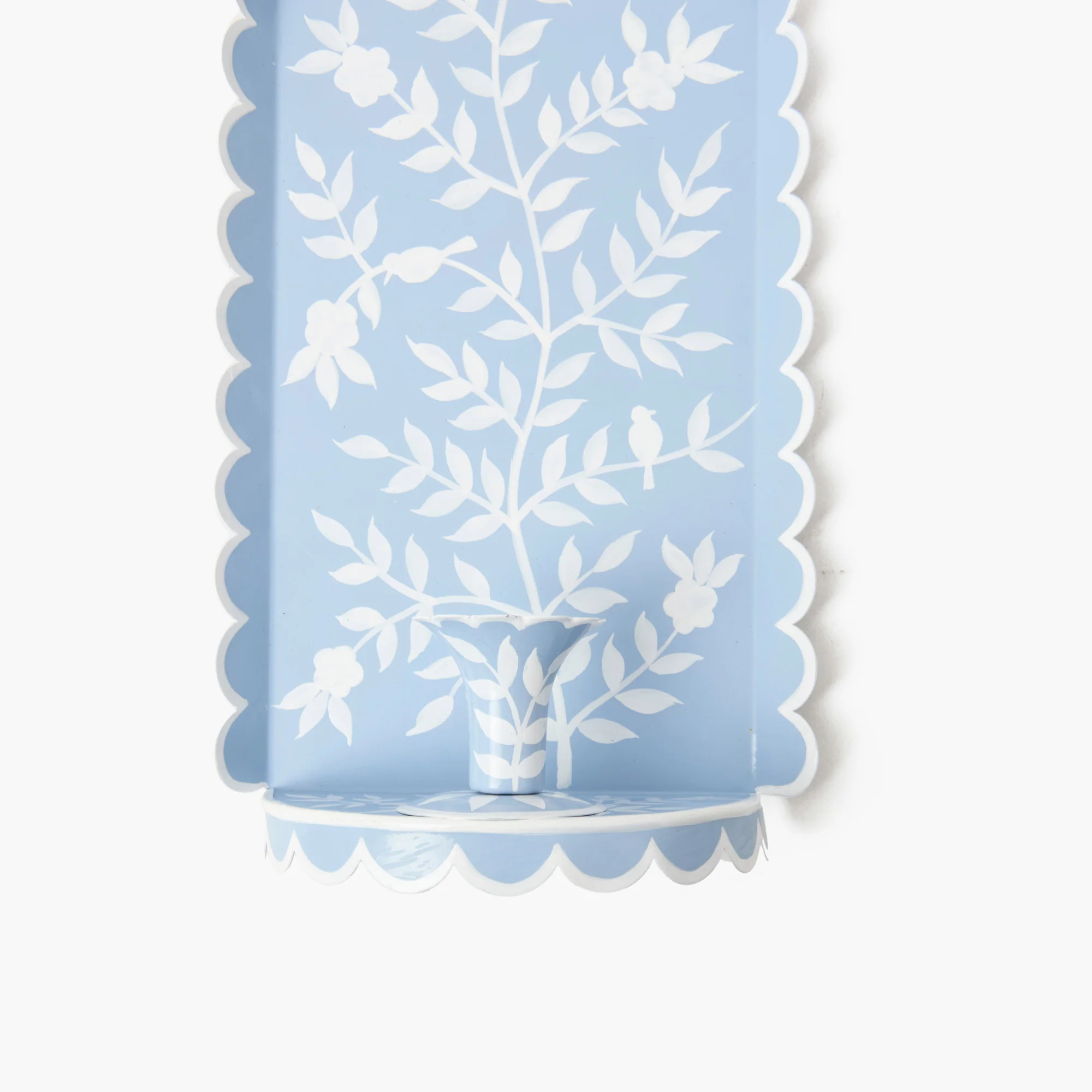 Blue Chinoiserie Tole Candle Sconce - Image 3