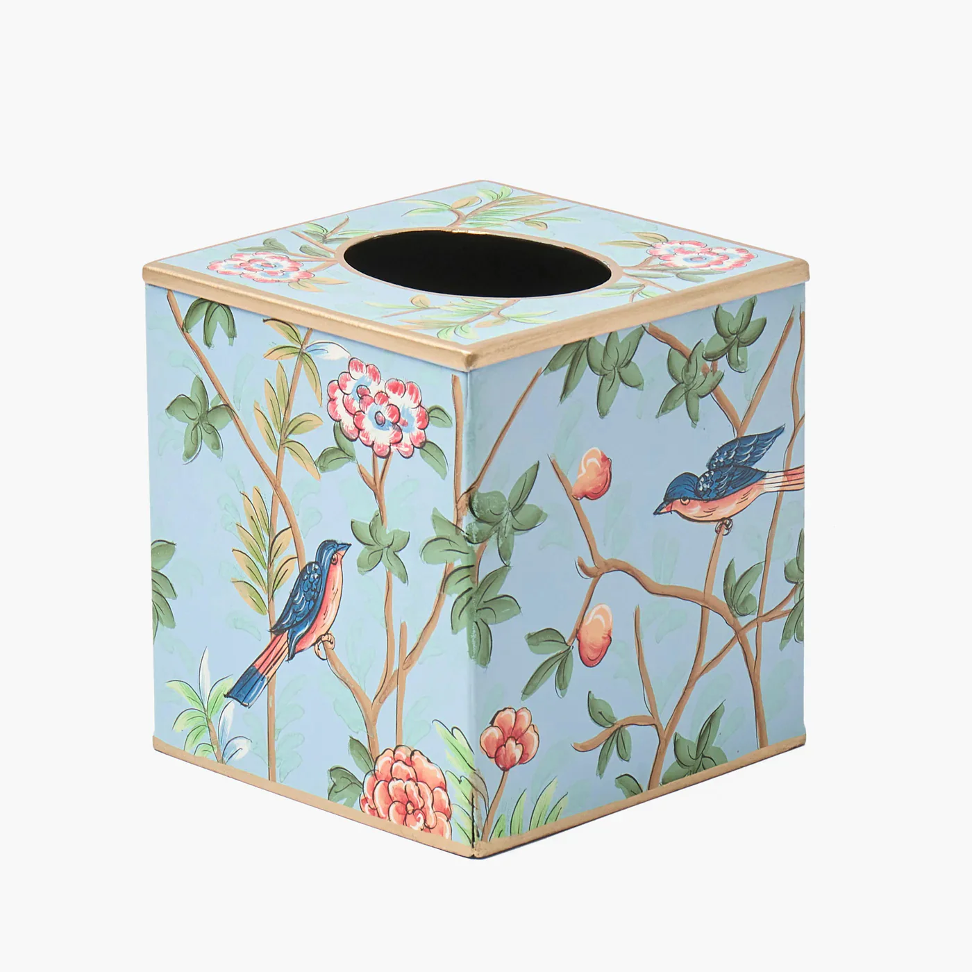 Blue Chinoiserie Tole Tissue Box - Image 4