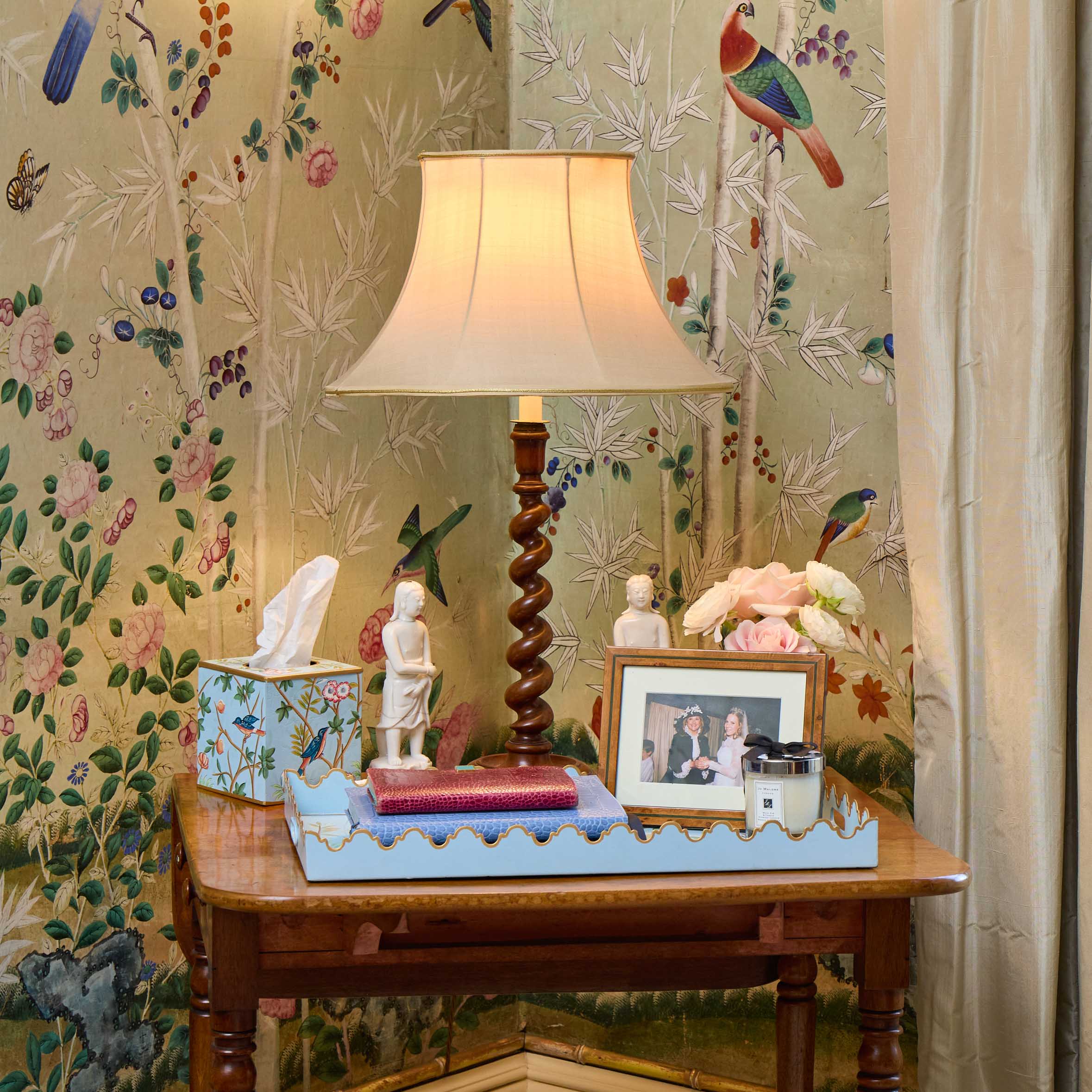 Blue Chinoiserie Tole Tissue Box - Image 6