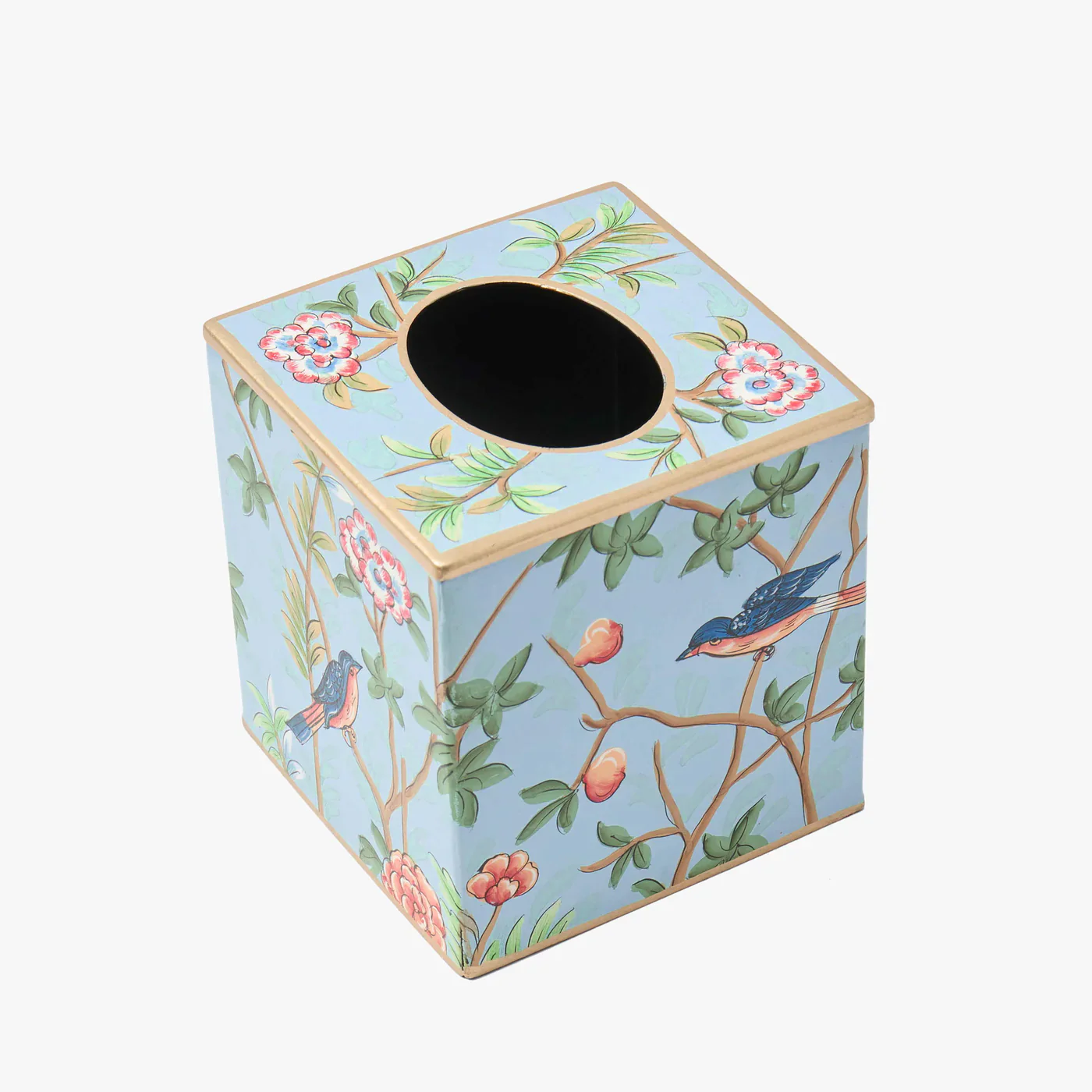 Blue Chinoiserie Tole Tissue Box - Image 7