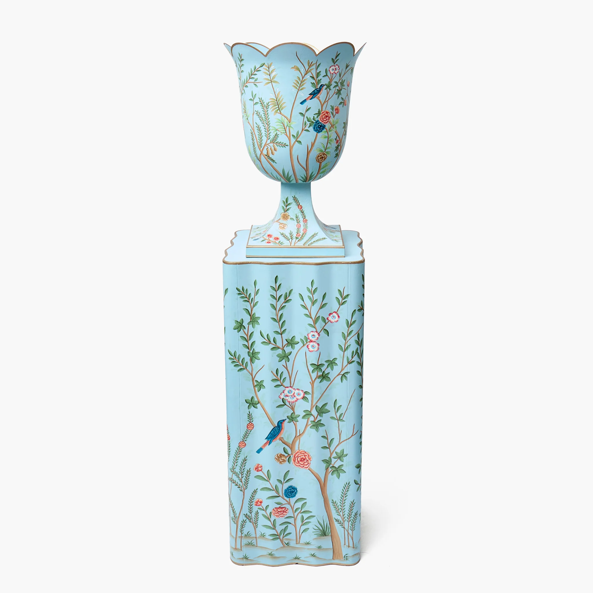 Blue Chinoiserie Tole Urn - Image 8