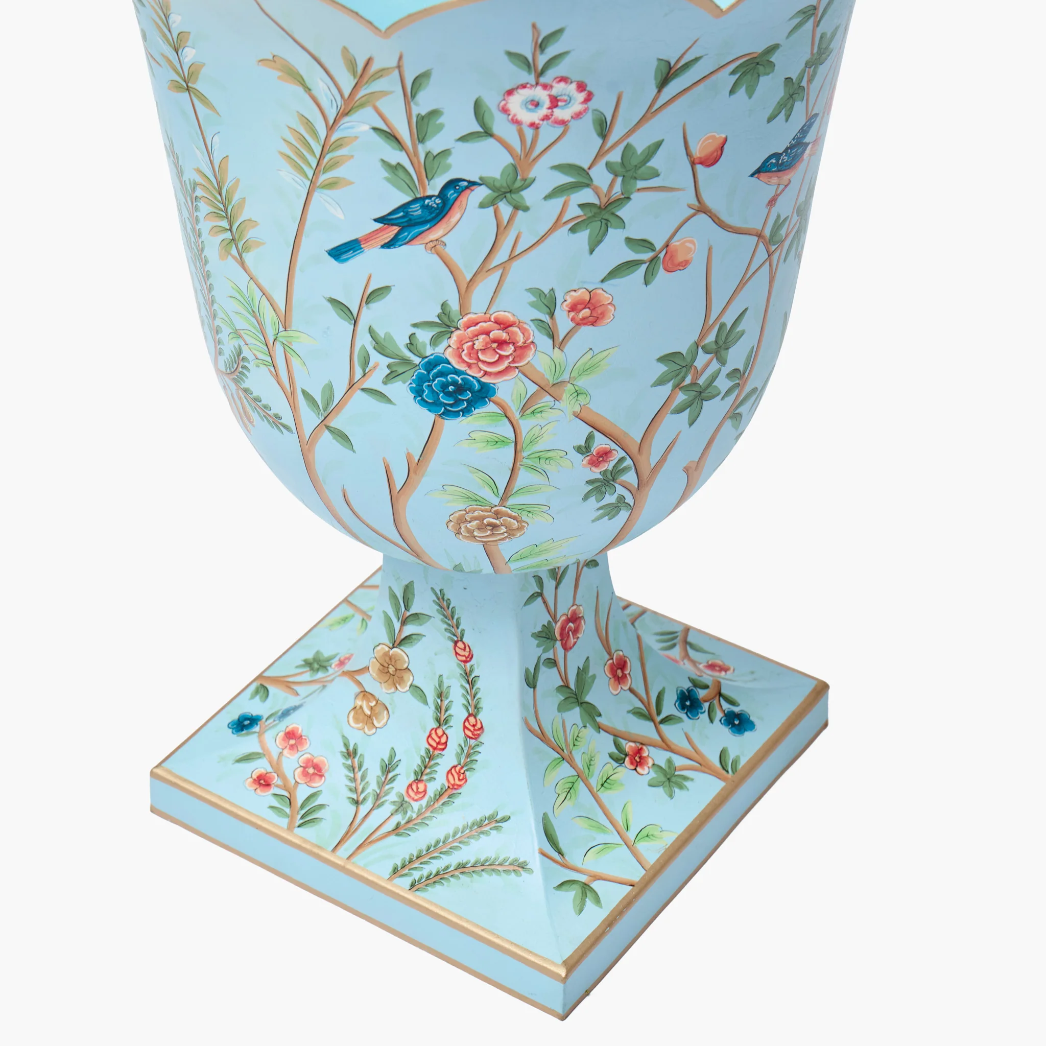 Blue Chinoiserie Tole Urn - Image 6