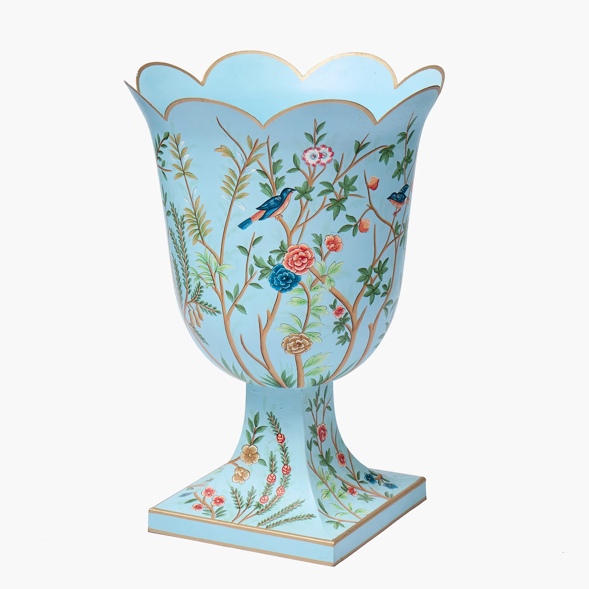 Blue Chinoiserie Tole Urn - Image 4