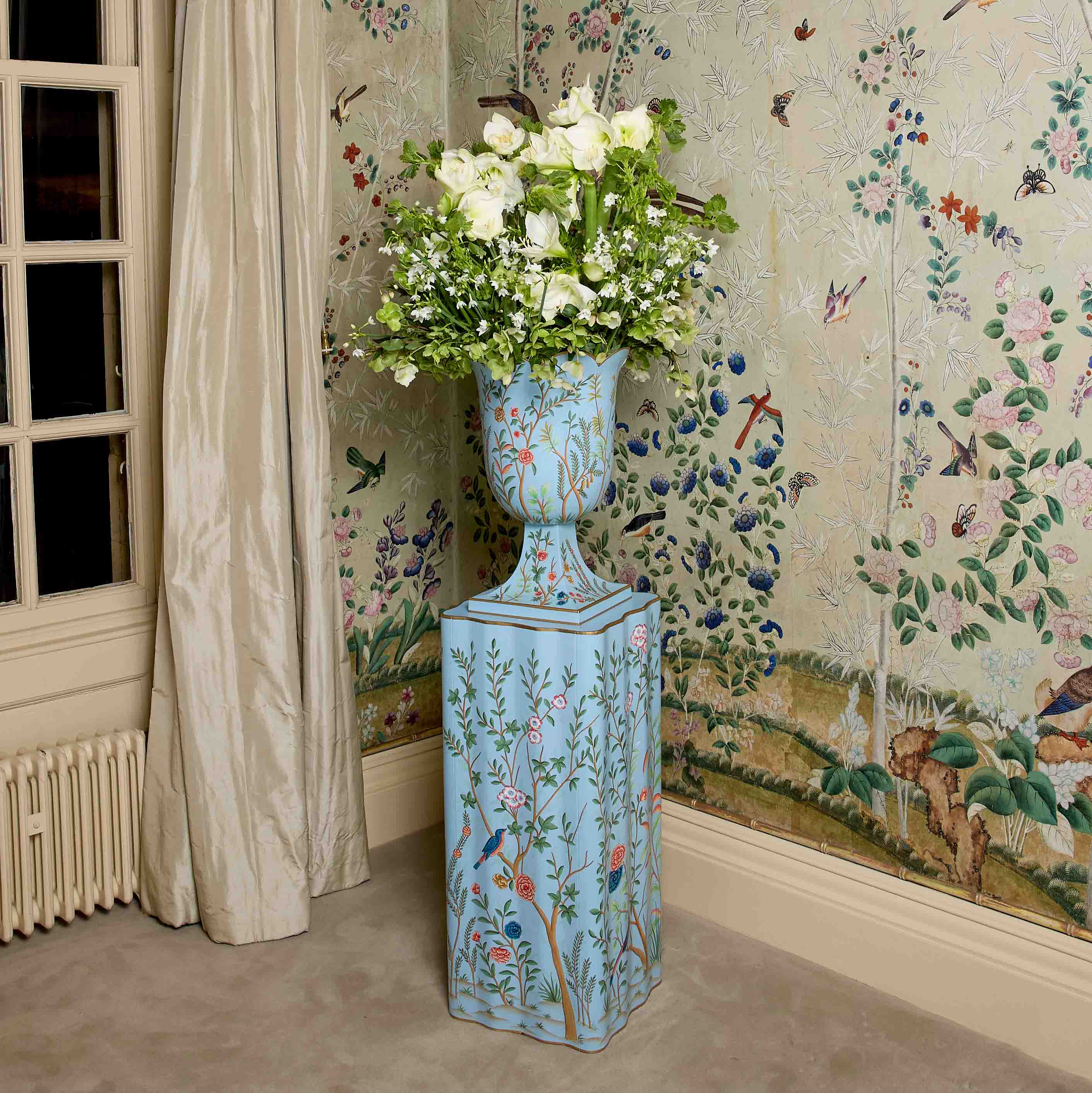Blue Chinoiserie Tole Urn - Image 7