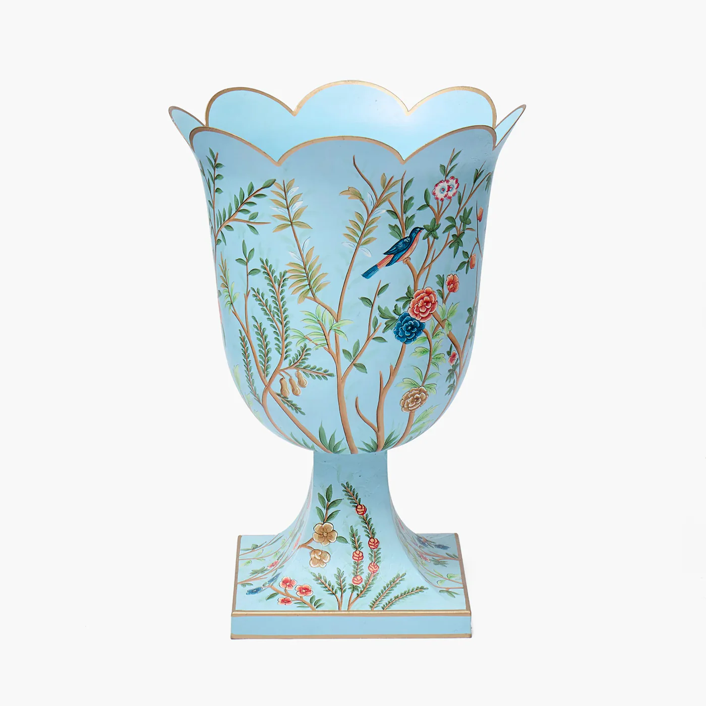 Blue Chinoiserie Tole Urn