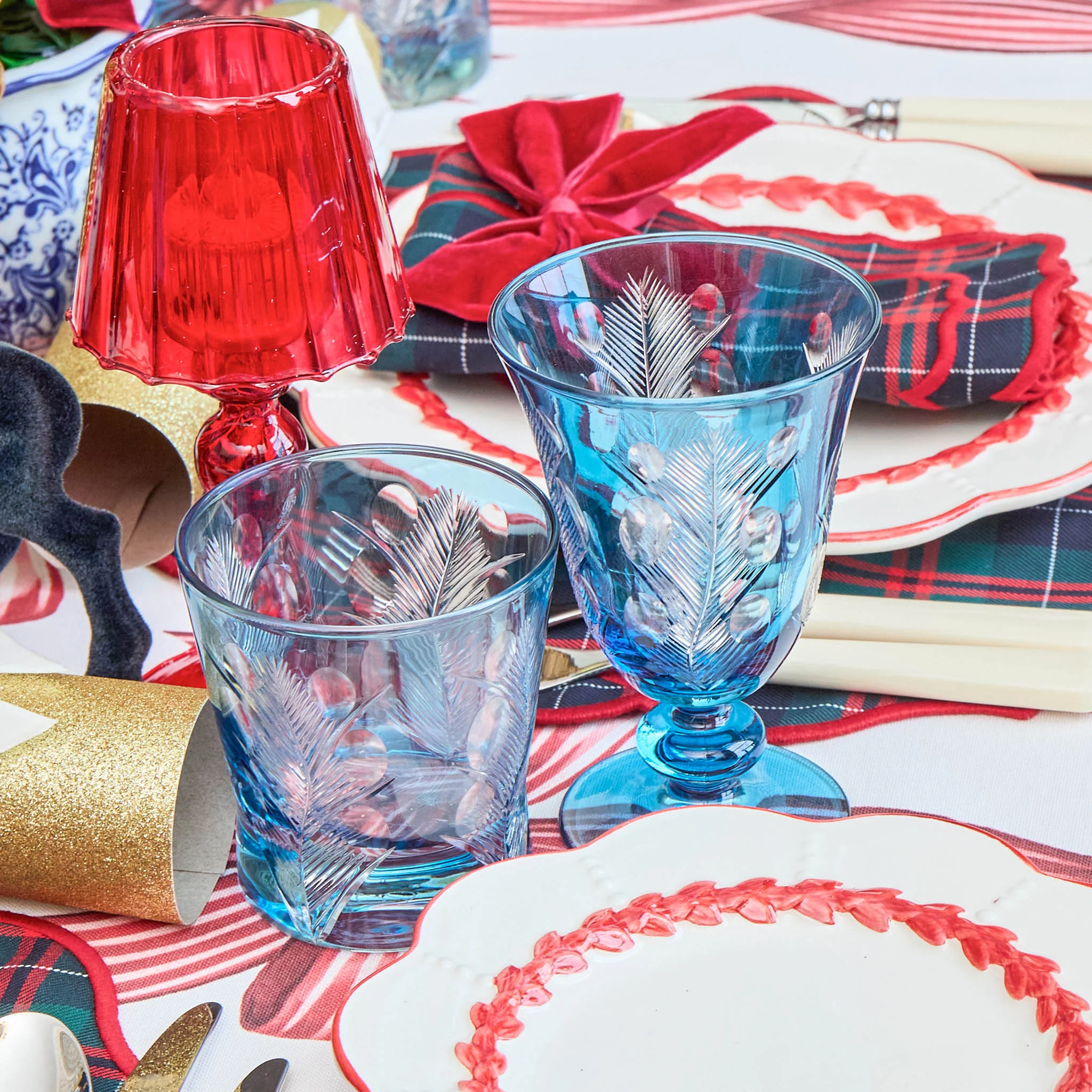 Blue Fern Engraved Glassware (Set of 8) - Image 17