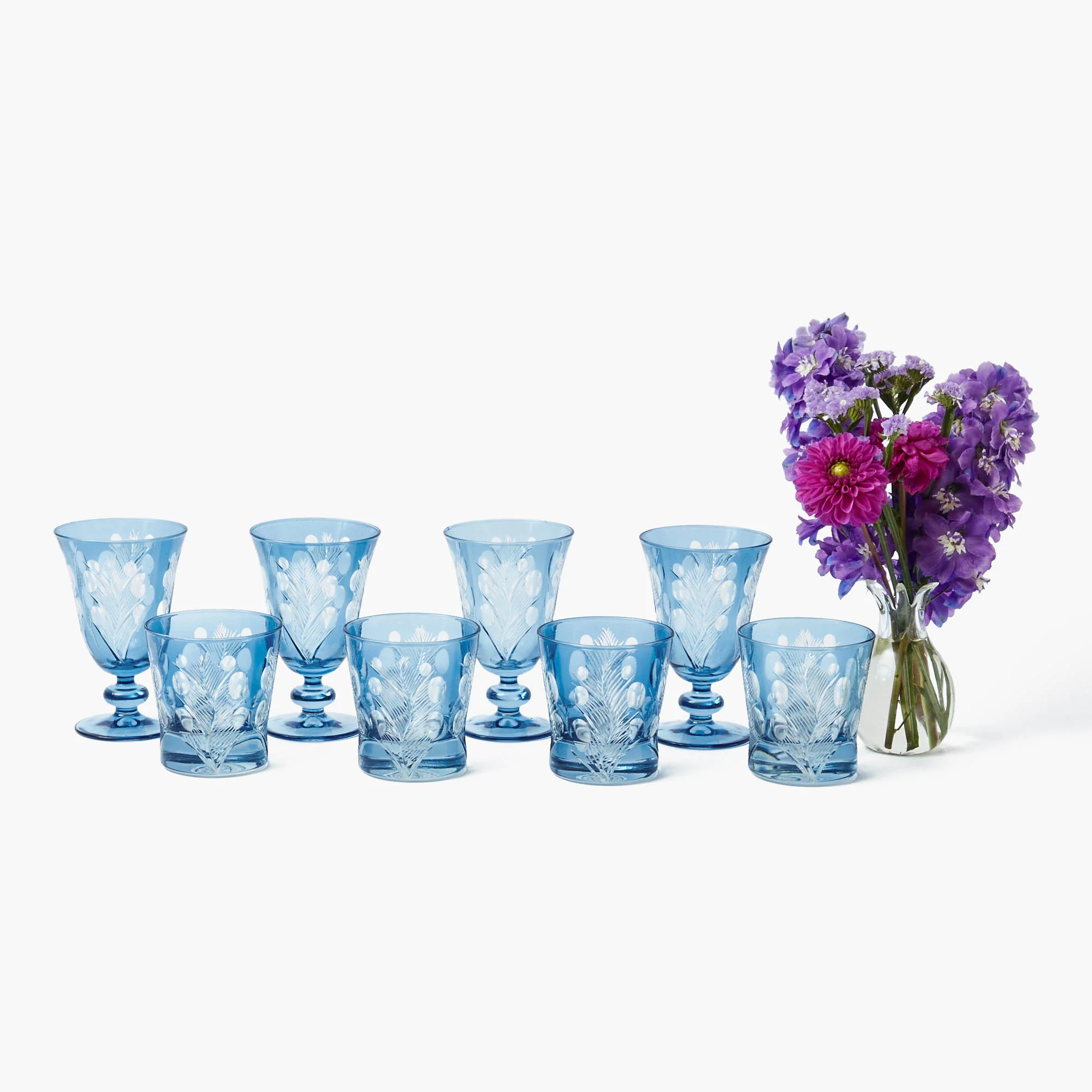 Blue Fern Engraved Water Glasses (Set of 4) - Image 26