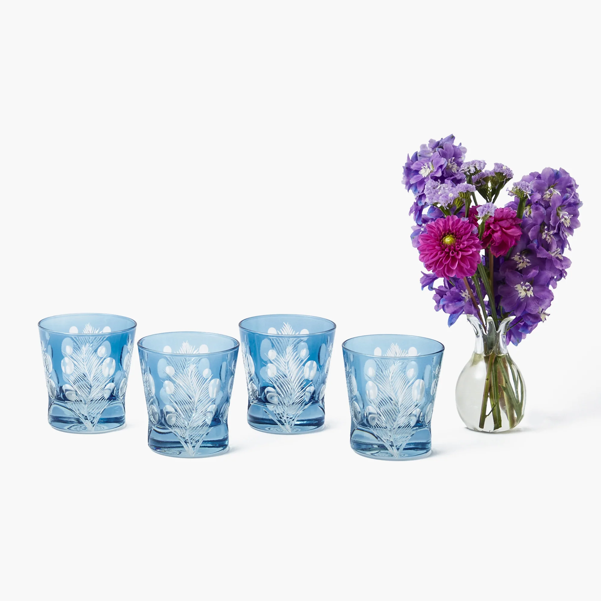 Blue Fern Engraved Glassware (Set of 8) - Image 28