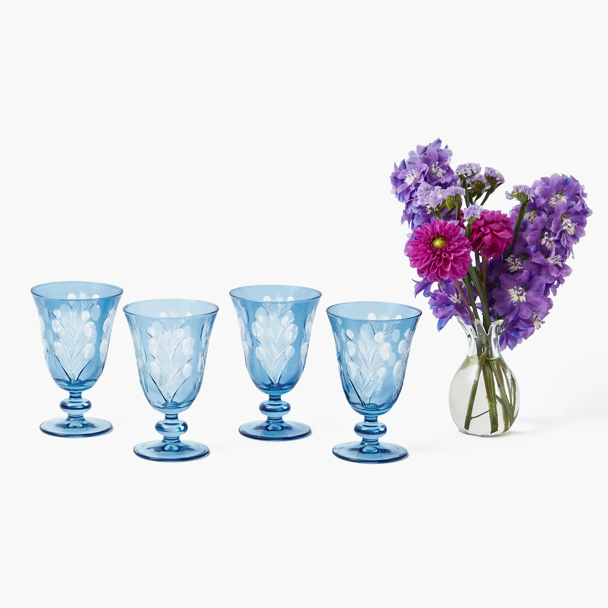 Blue Fern Engraved Glassware (Set of 8) - Image 31