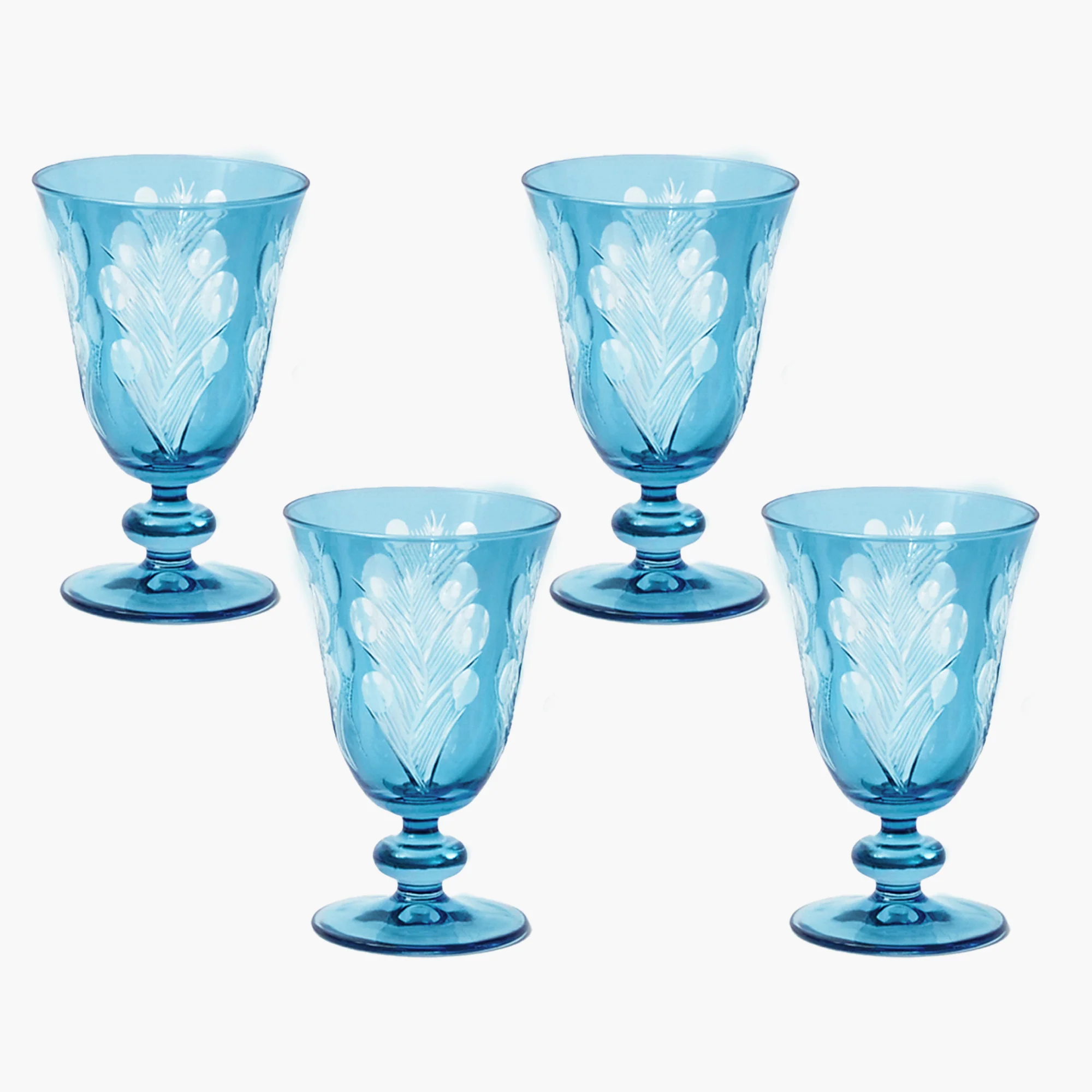 Blue Fern Engraved Wine Glasses (Set of 4) - Image 11