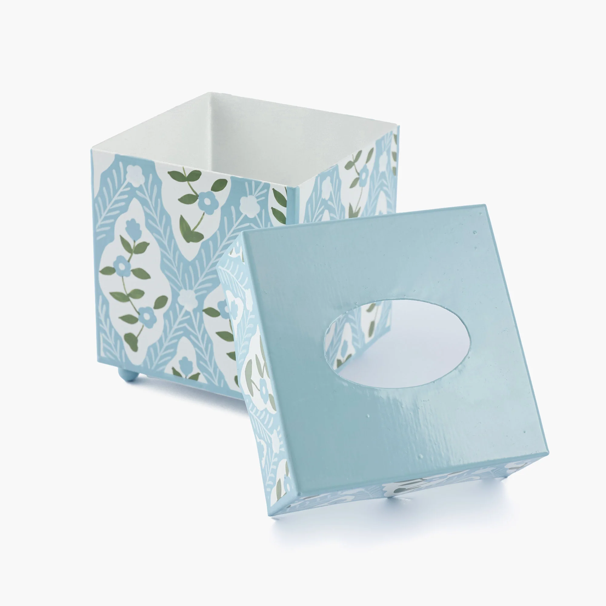 Blue Floral Trellis Tissue Box - Image 5