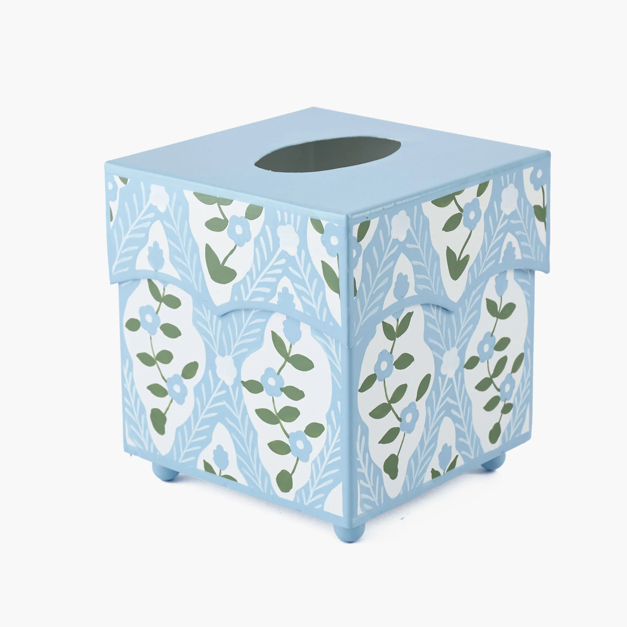 Blue Floral Trellis Tissue Box - Image 8