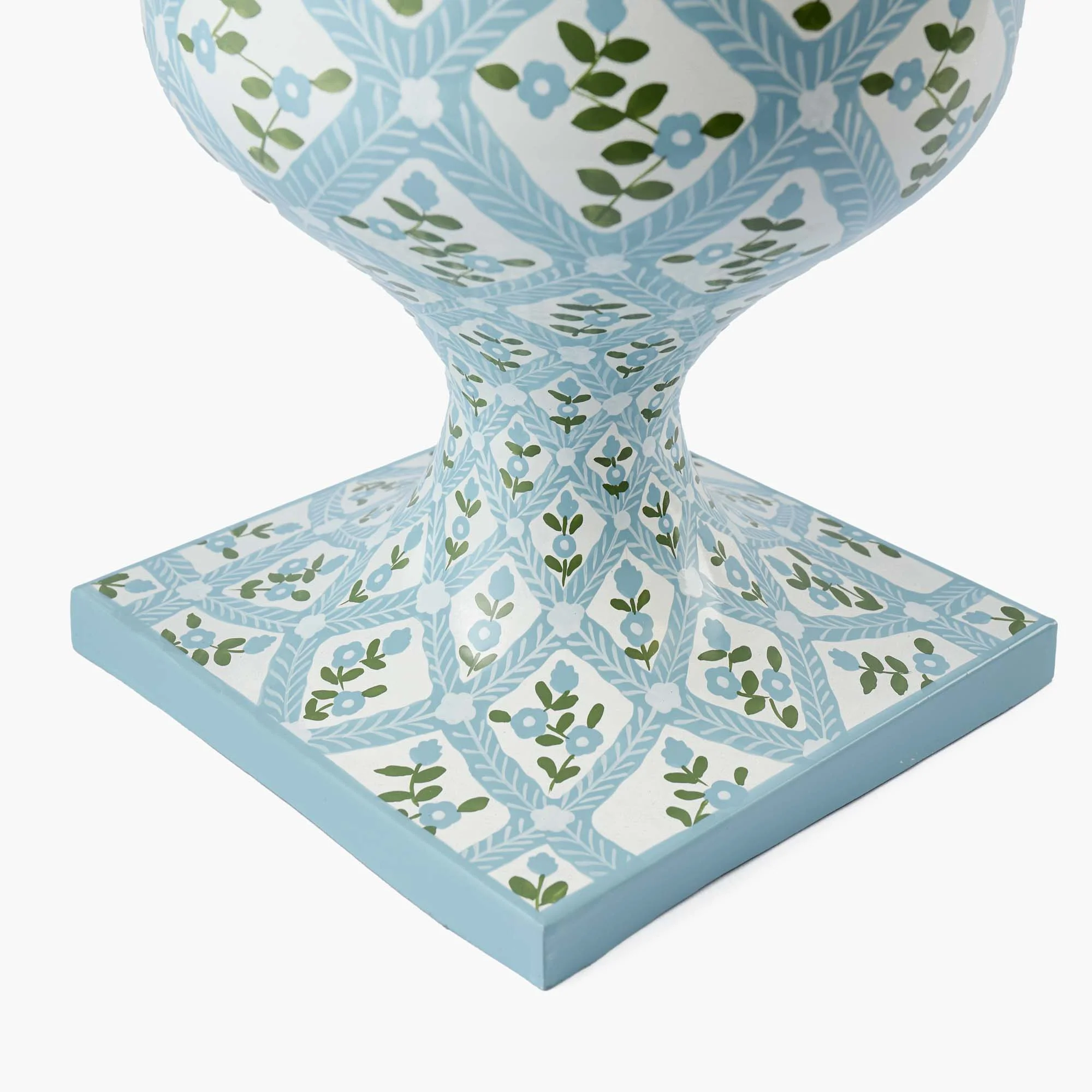 Blue Floral Trellis Urn - Image 4