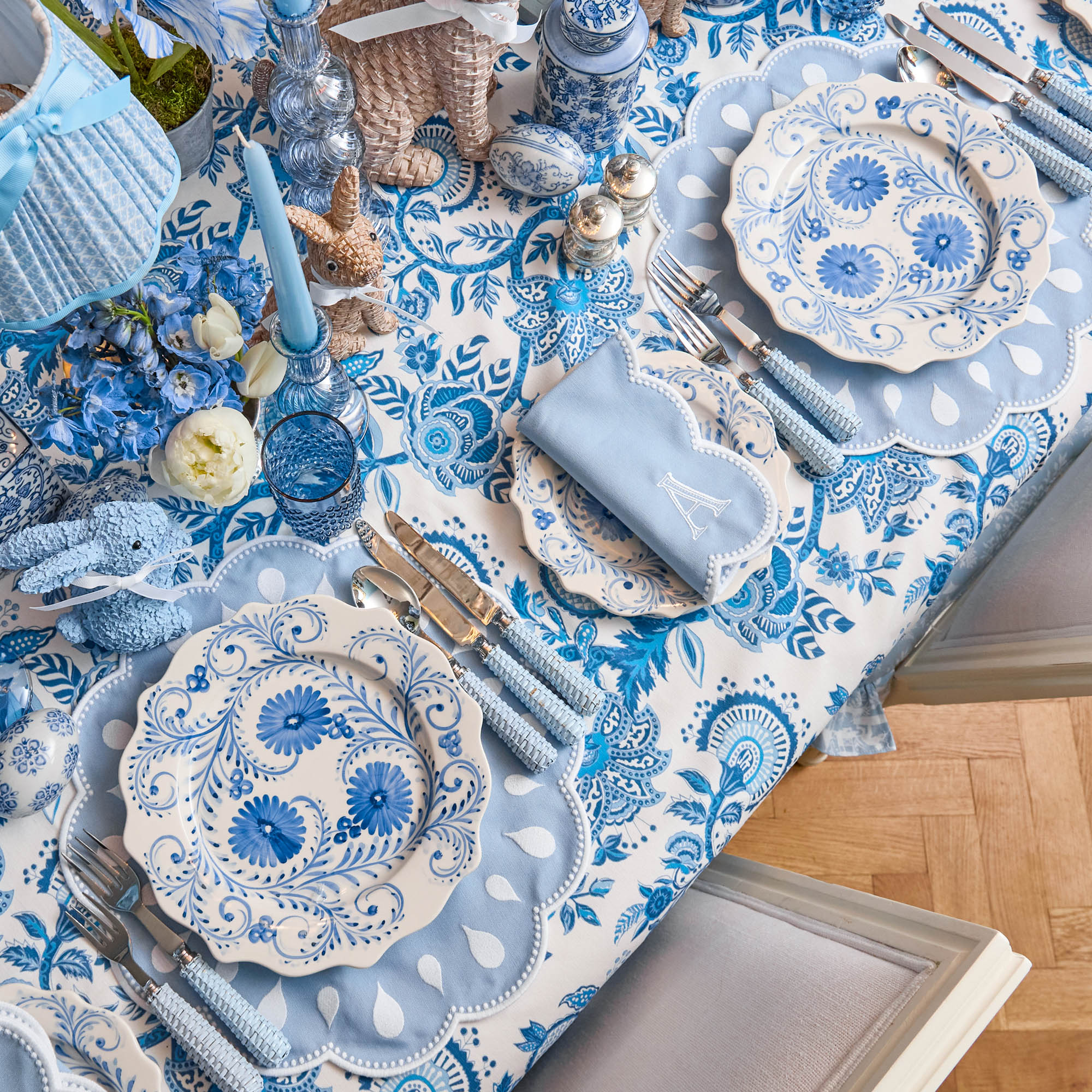 Blue Glass Lantern Tea Light Holder Set - Image 9
