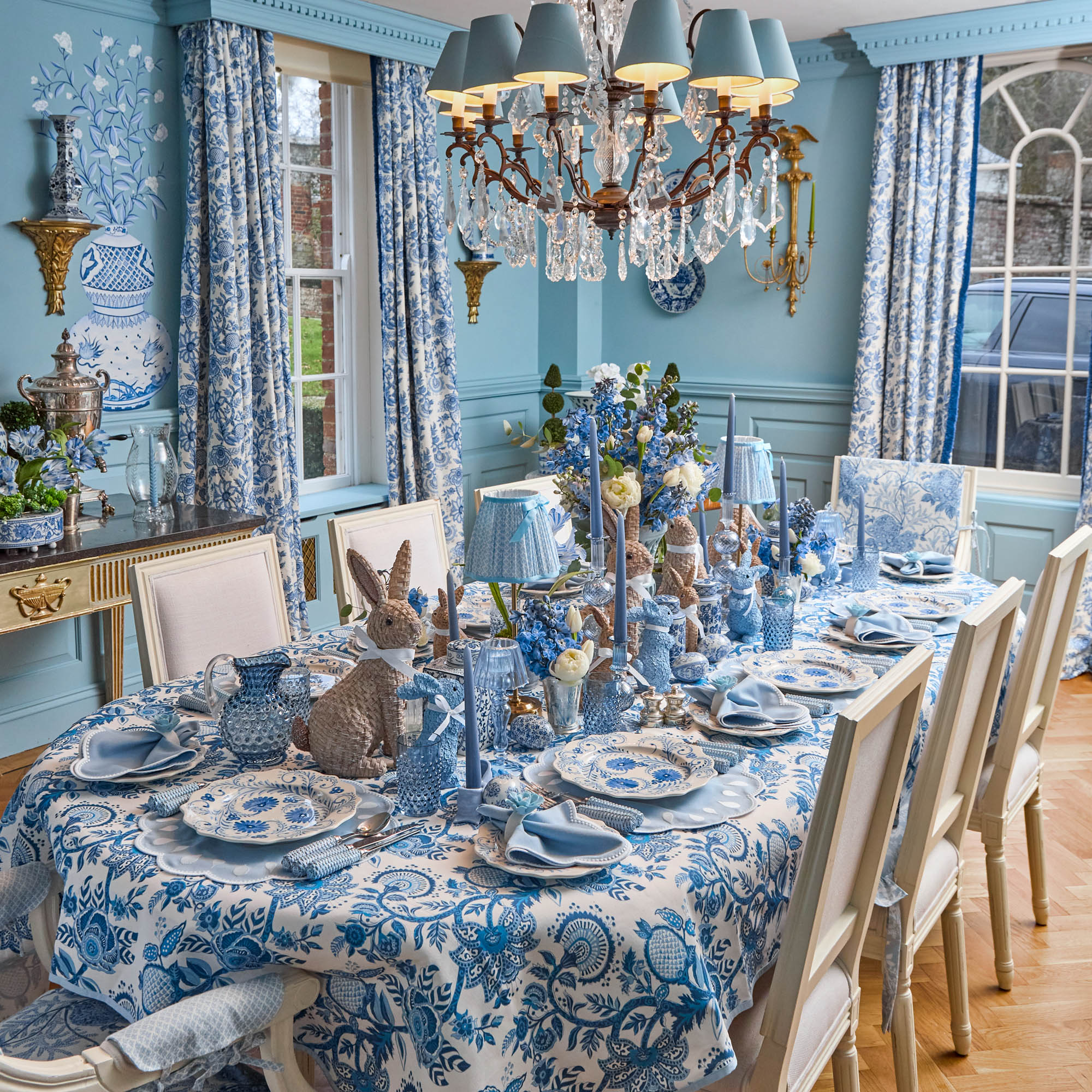 Blue Flowers Dinner Plates (Set of 4) - Image 7
