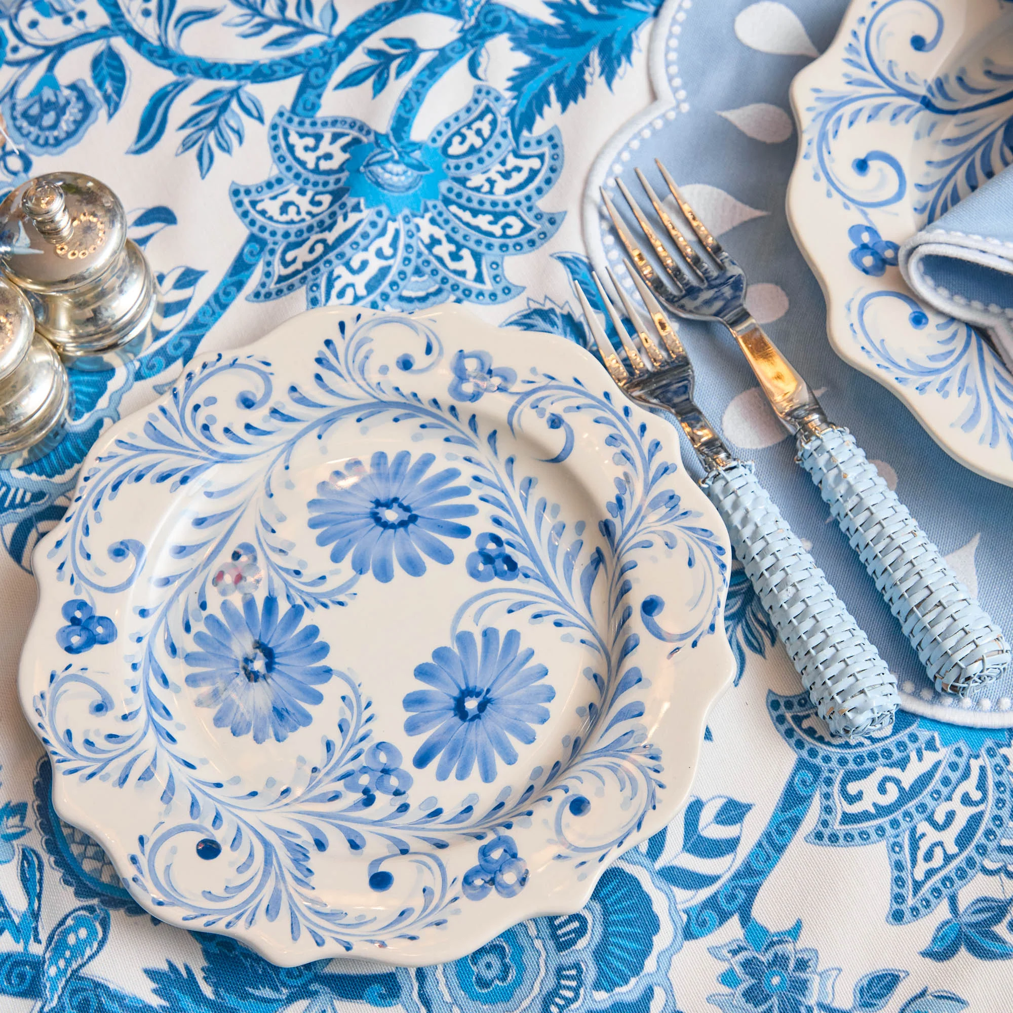 Blue Flowers Starter Plates (Set of 4) - Image 5