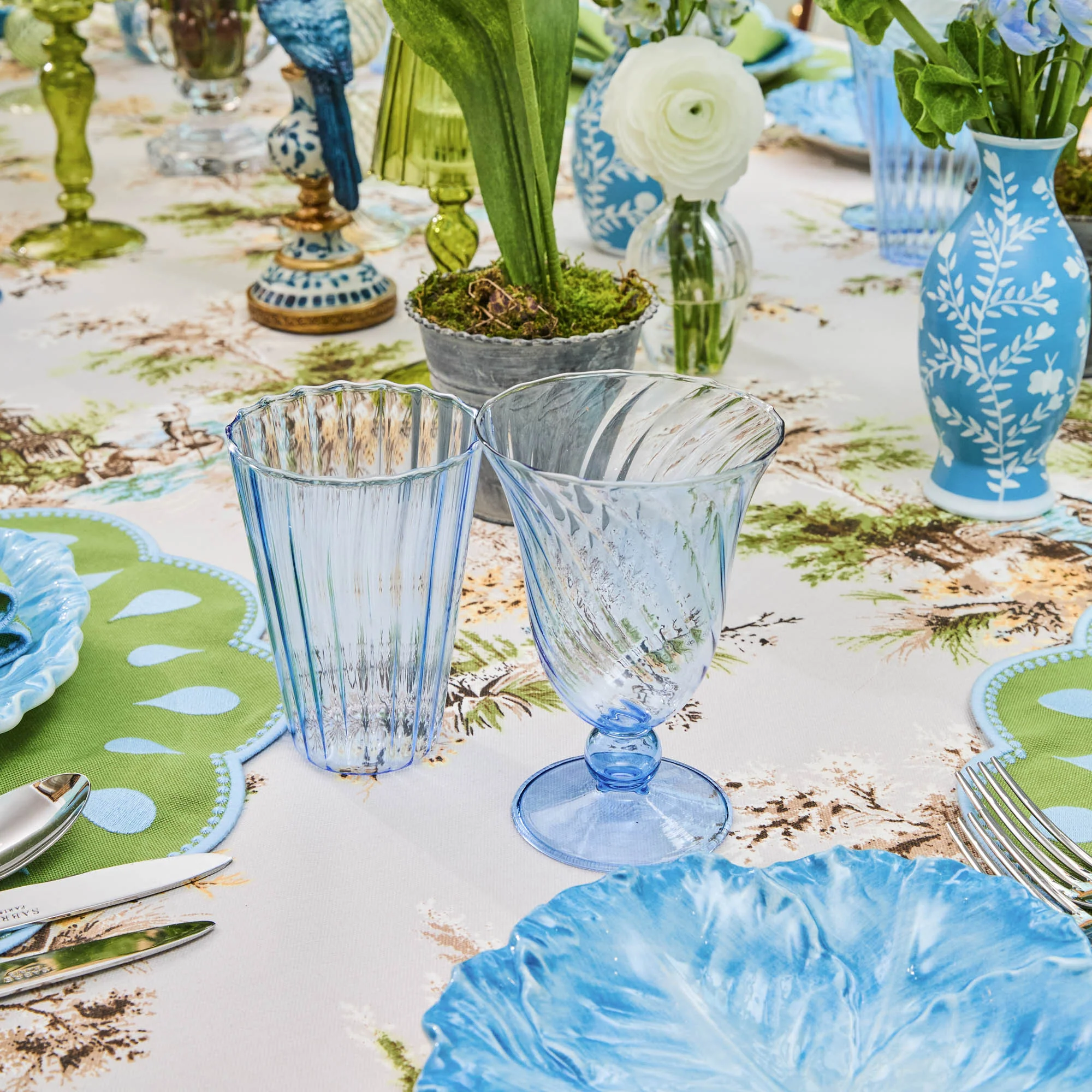 Blue Fluted Glassware (Set of 8) - Image 15