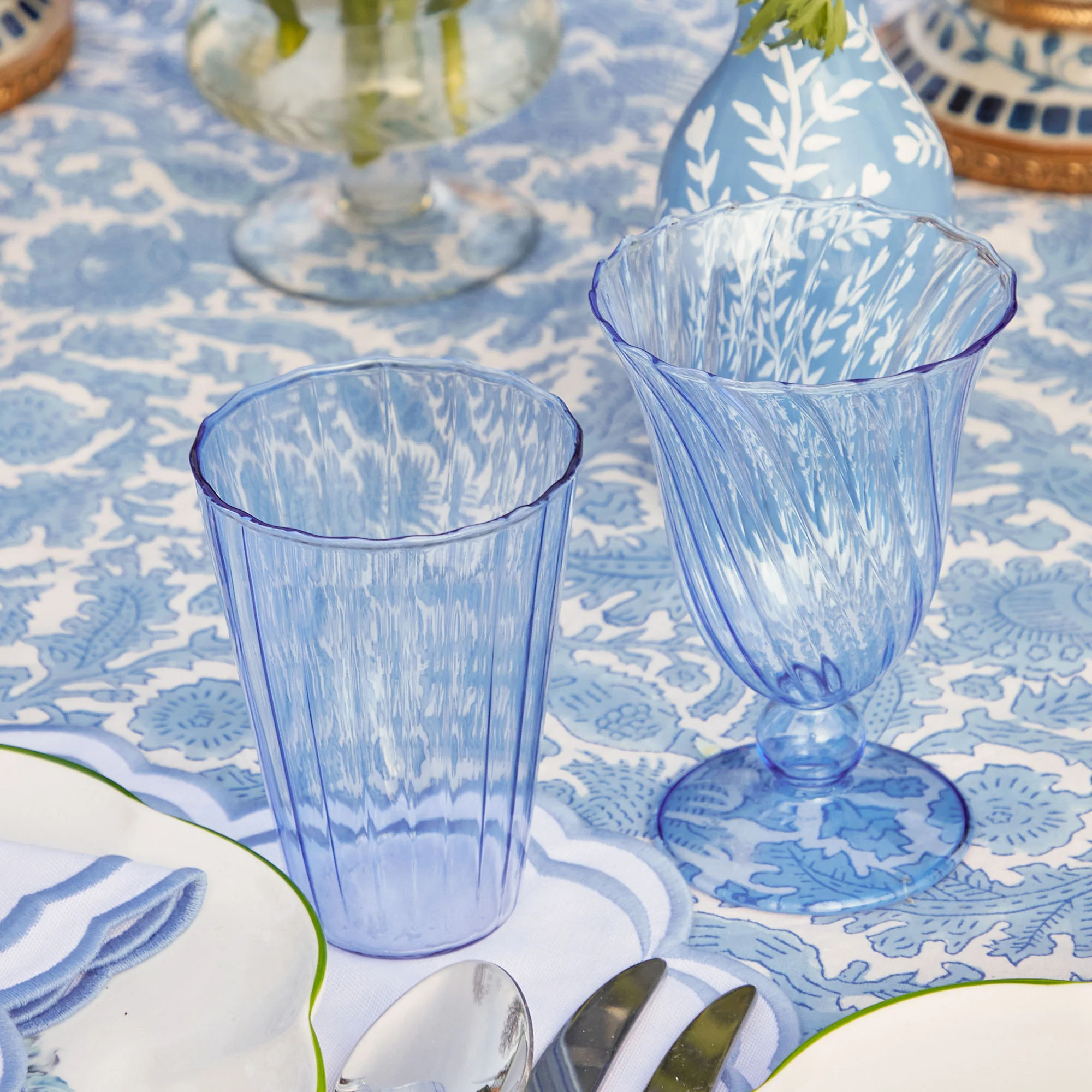 Blue Fluted Water Glasses (Set of 4) - Image 10