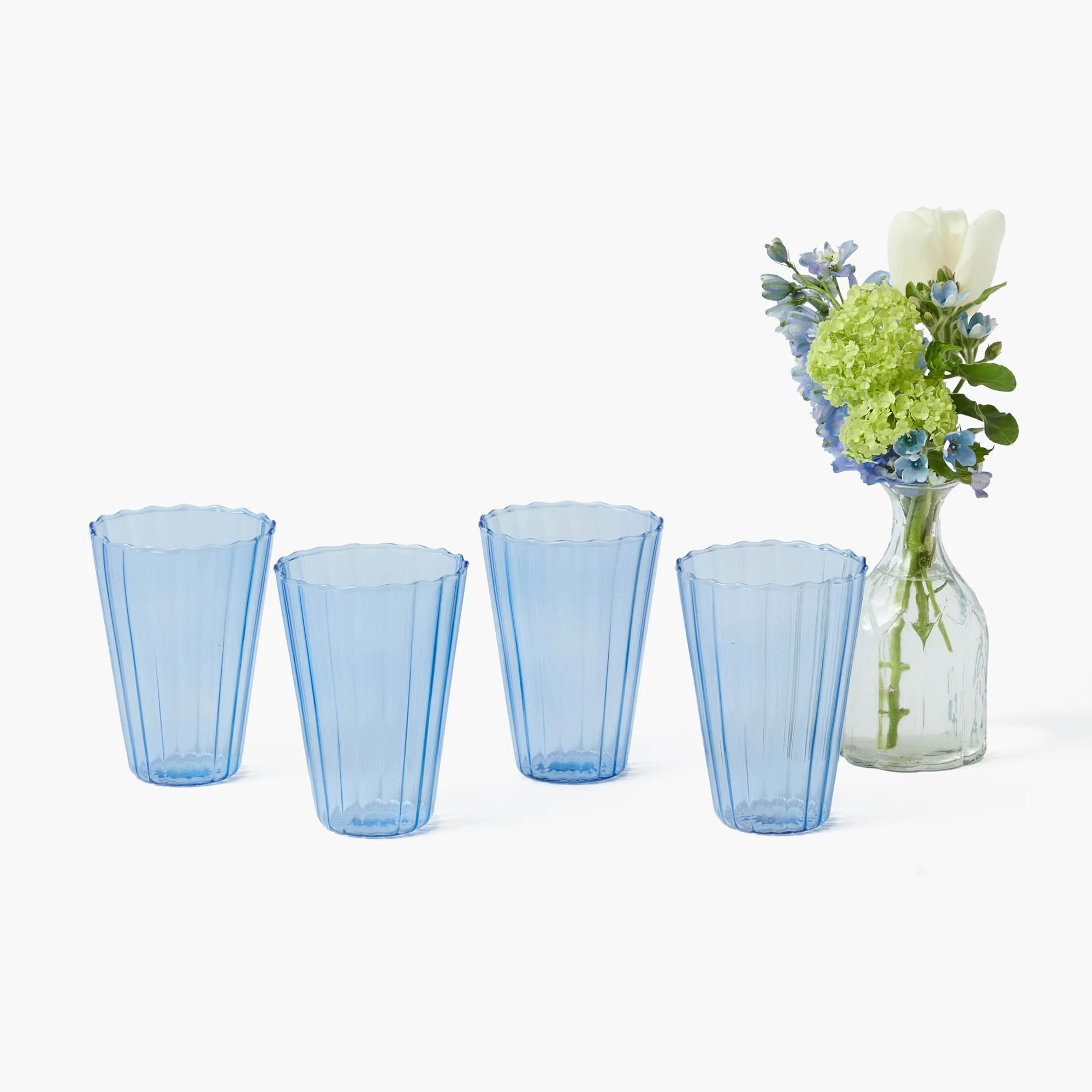 Blue Fluted Water Glasses (Set of 4) - Image 17