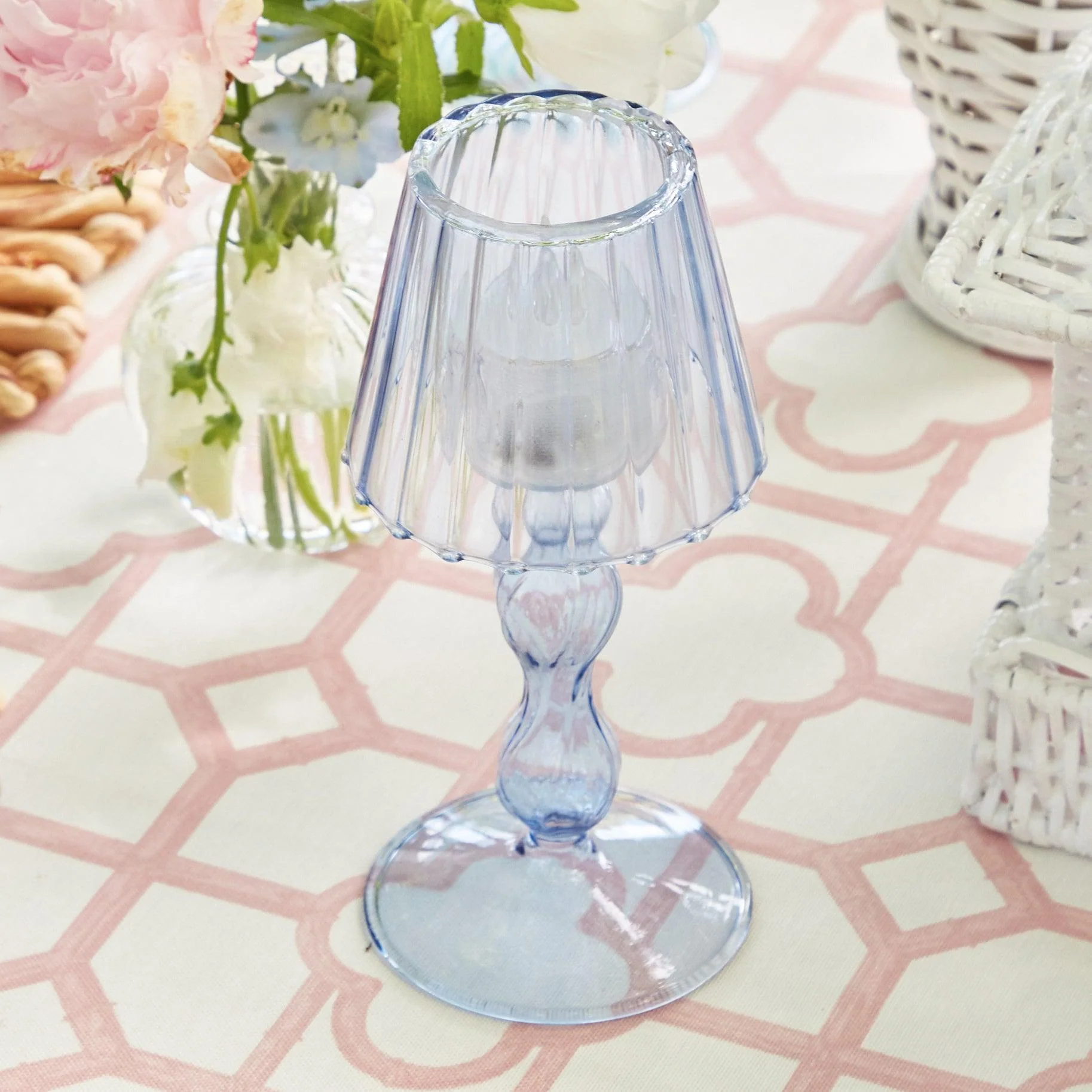 Blue Glass Lantern Tea Light Holder (Pair) - 18 cm - Image 19