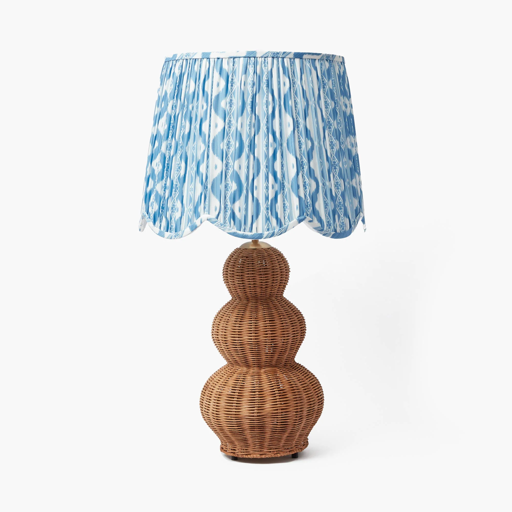 Blue Ikat Deep Scalloped Lampshade (40cm) - Image 5