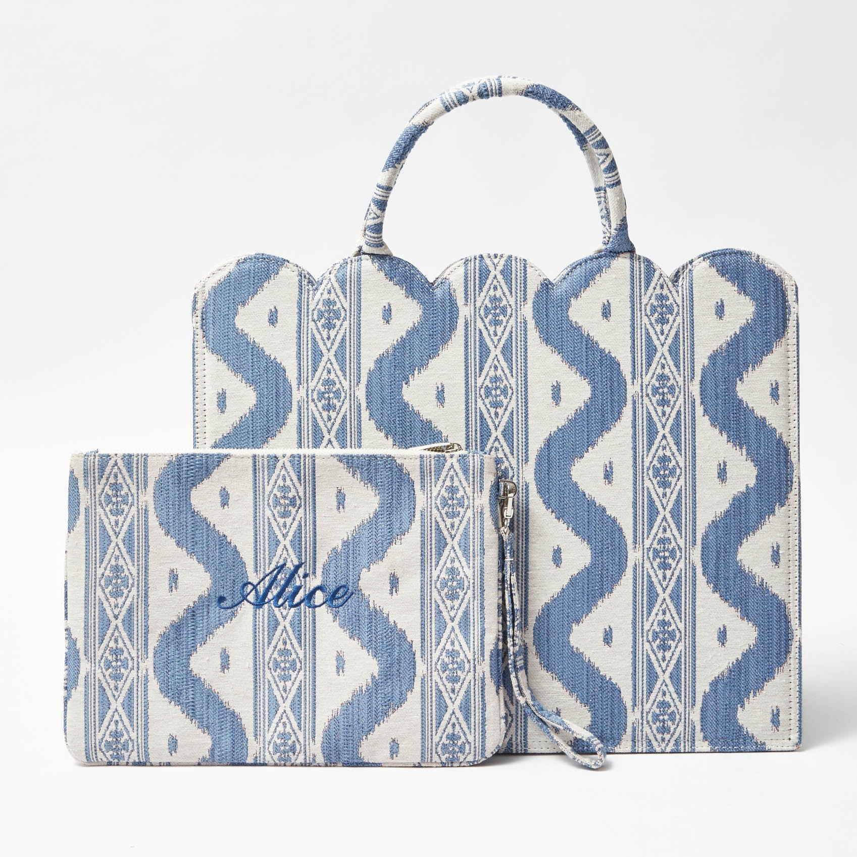 Blue Ikat Pochette - Image 4