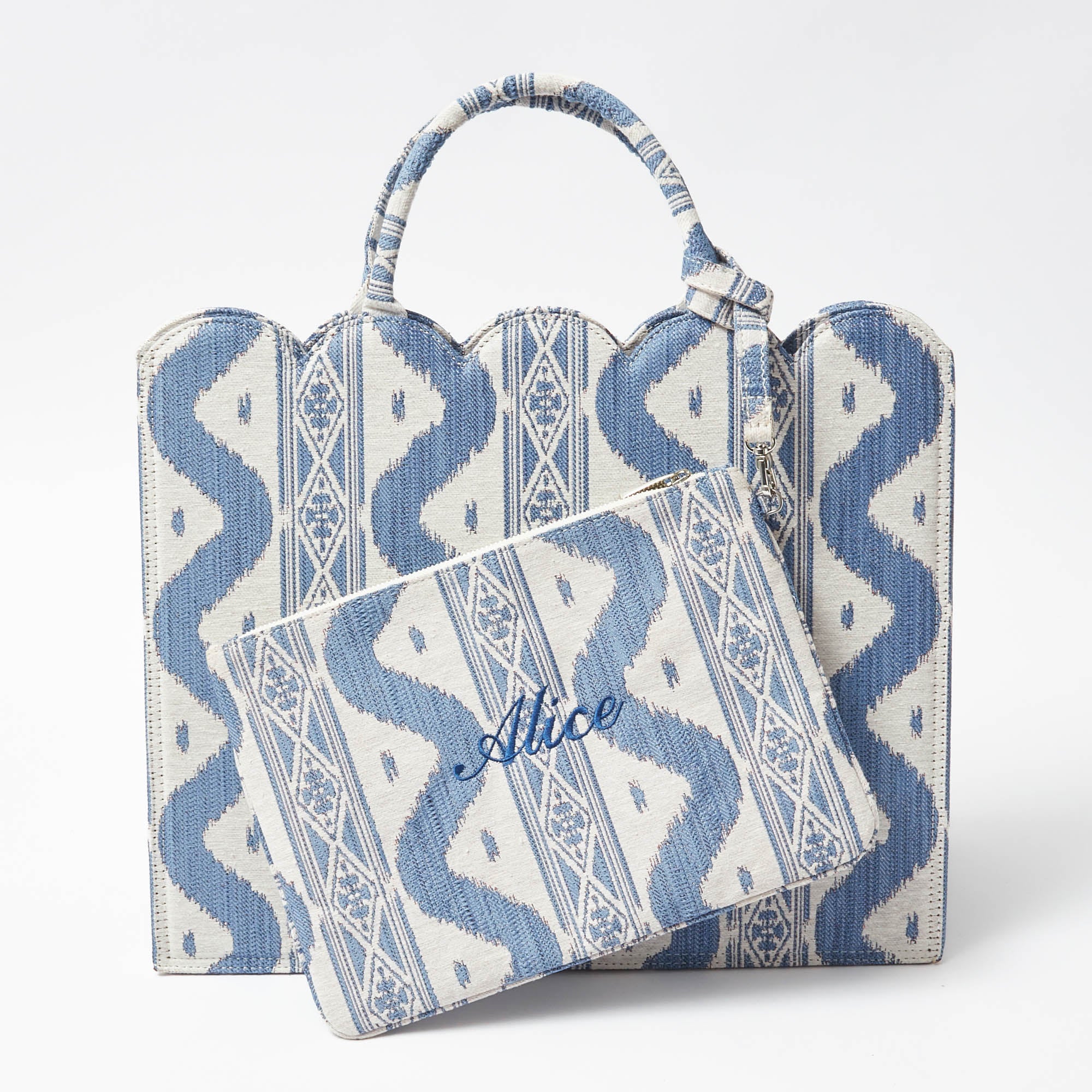 Blue Ikat Pochette - Image 7