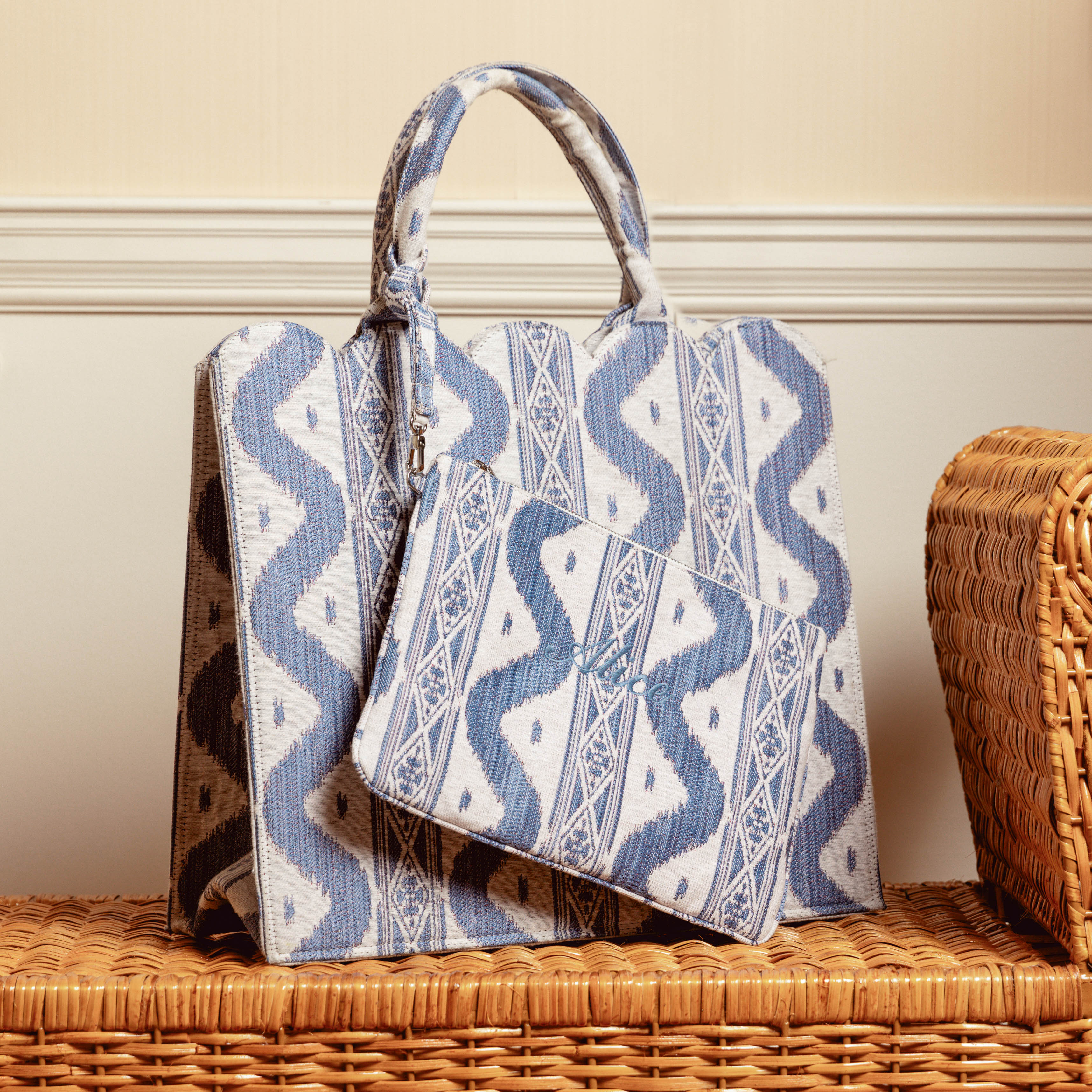 Blue Ikat Pochette - Image 8