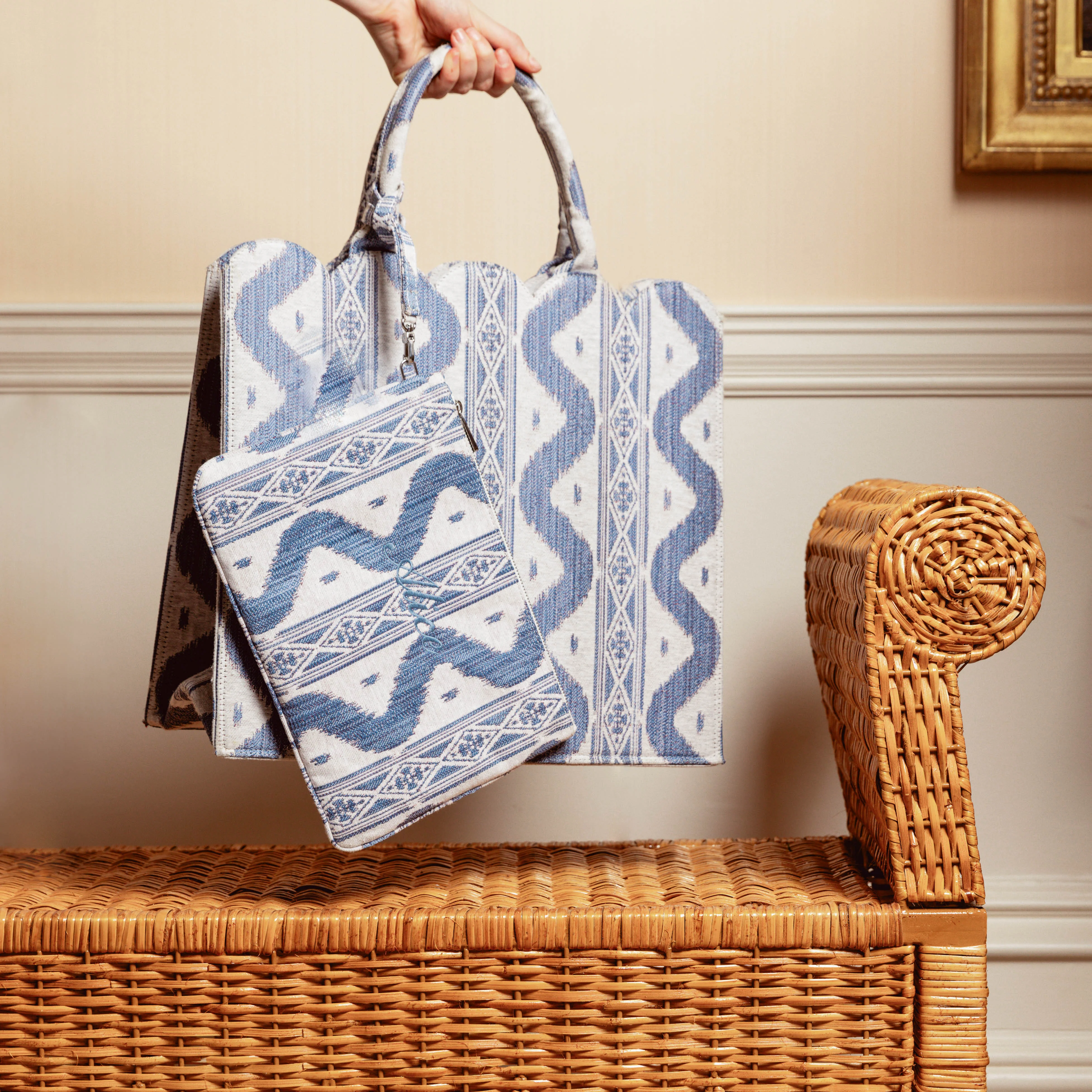 Blue Ikat Pochette - Image 9