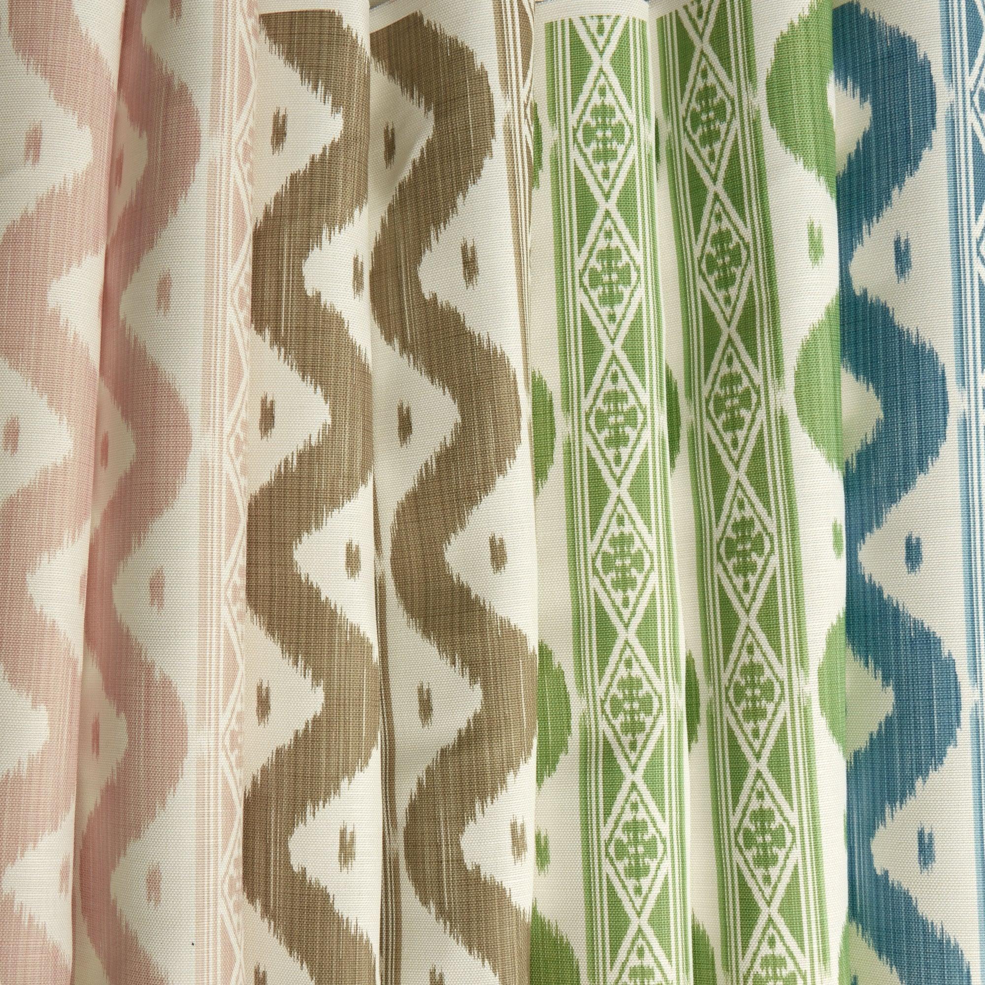 Blue Ikat Stripe Fabric - Image 4