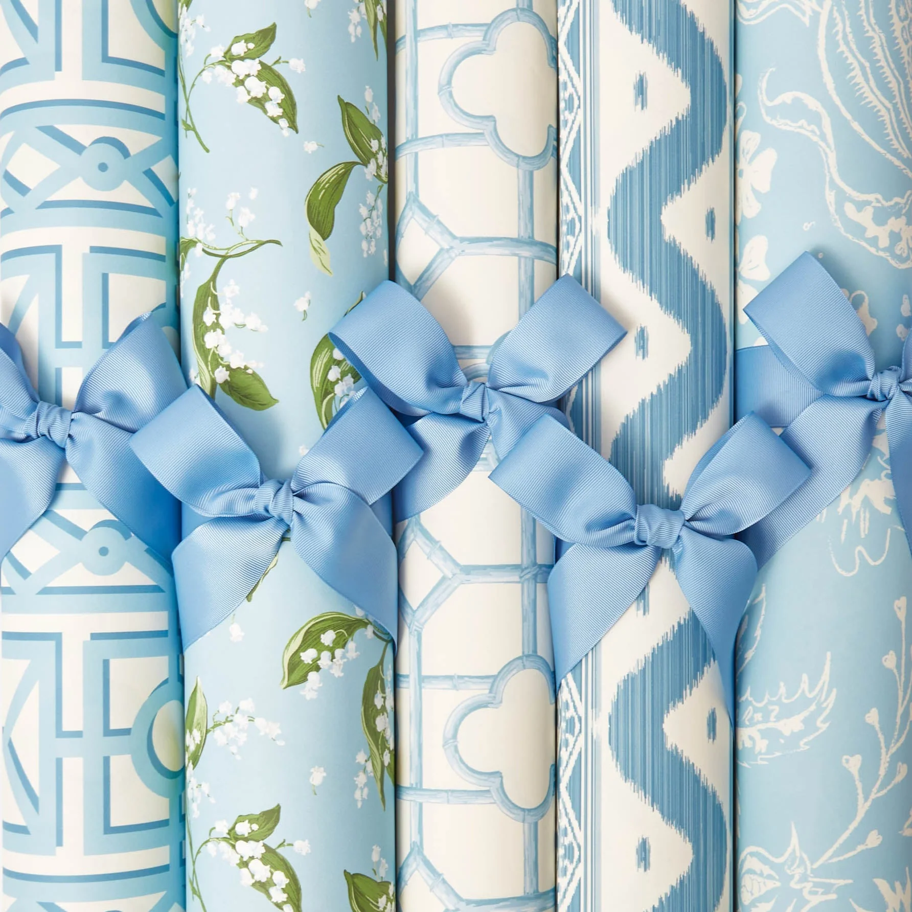 Blue Ikat Stripe Wallpaper - Image 2