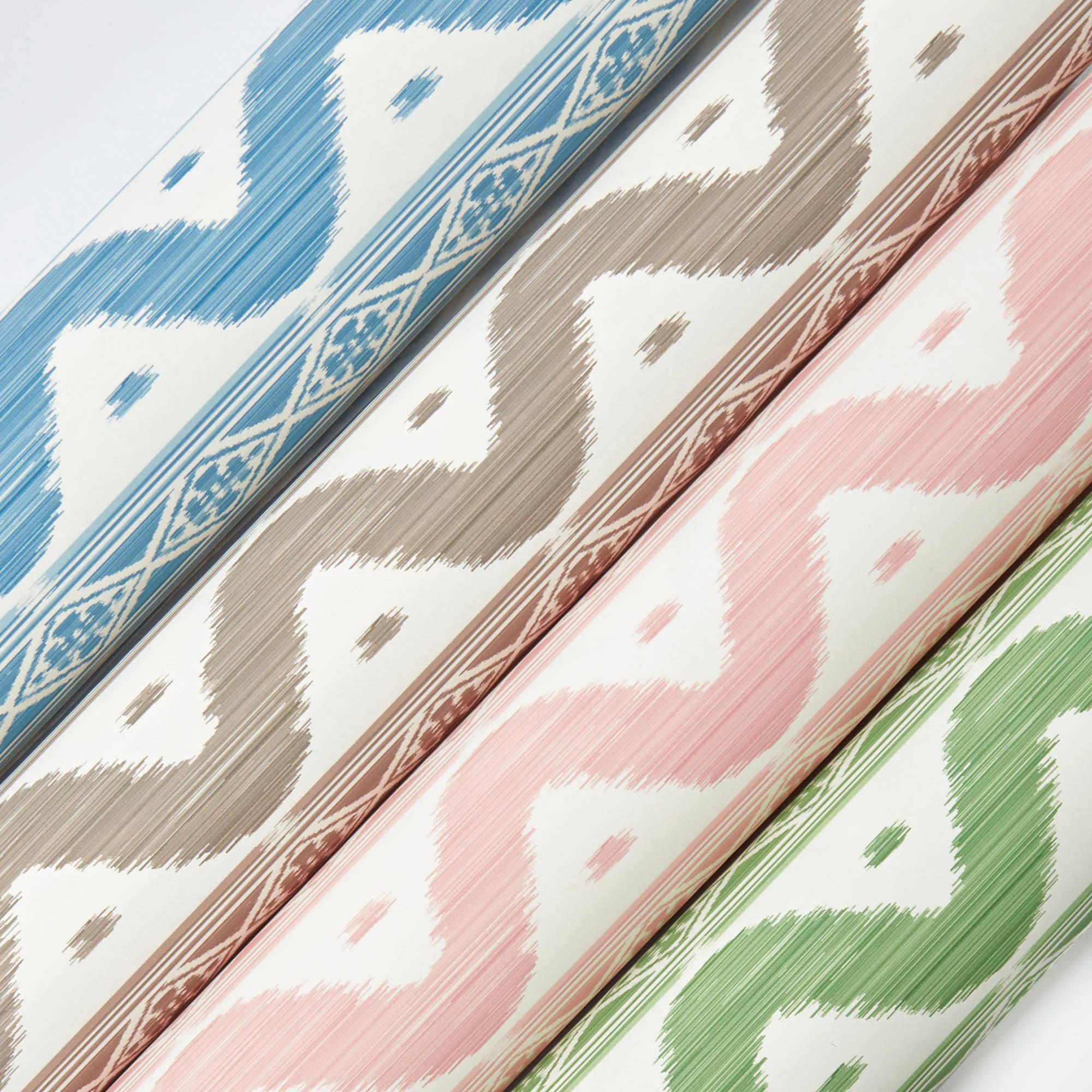 Blue Ikat Stripe Wallpaper - Image 6