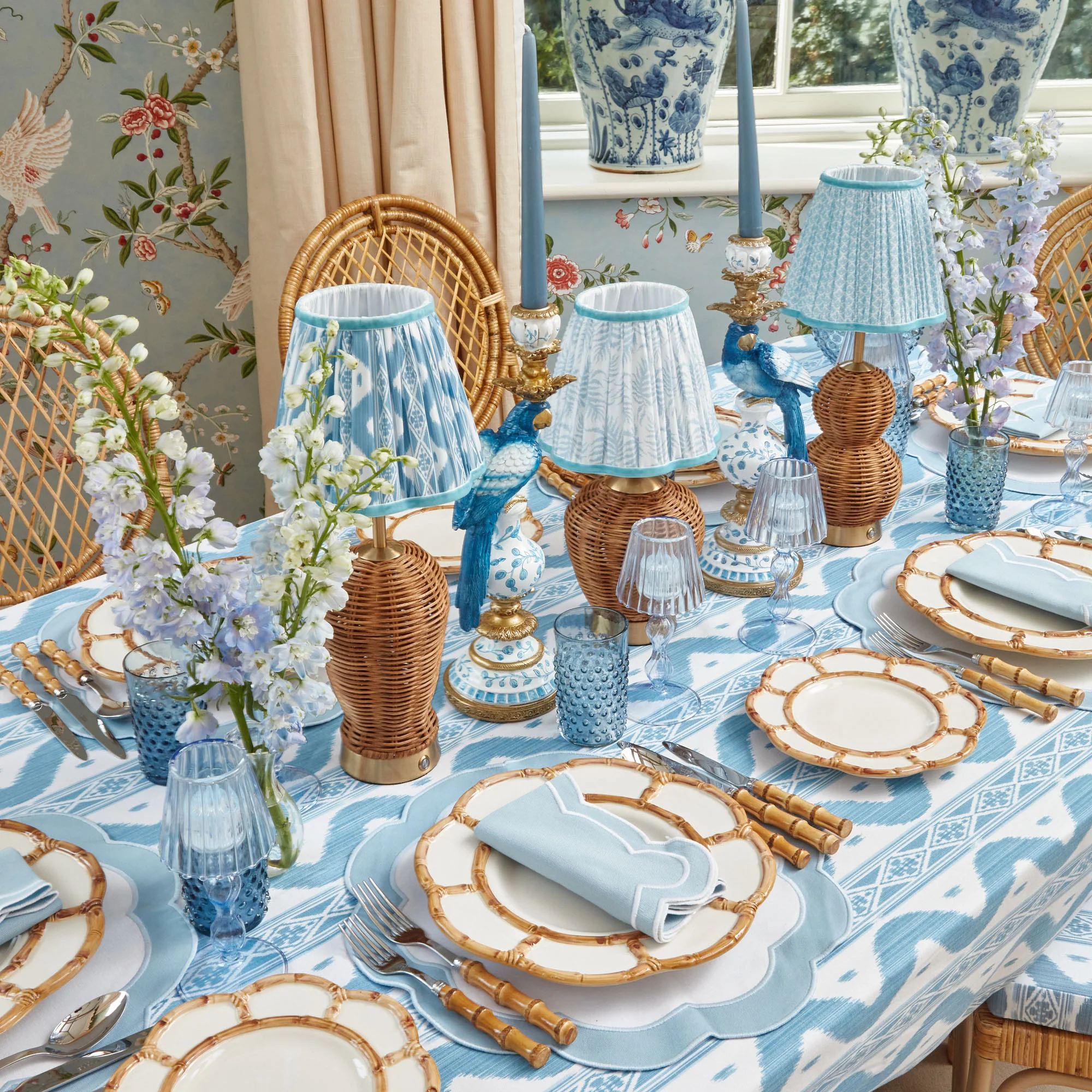 Blue Ikat Tablecloth - Image 11