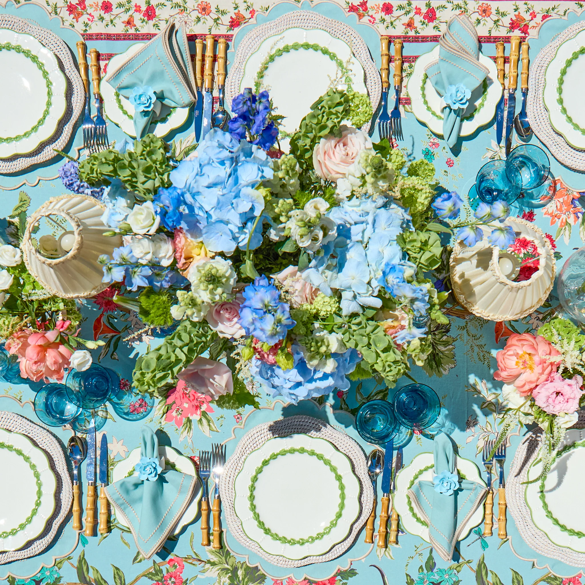 Soft Blue Fiore Napkin Rings (Set of 4) - Image 4