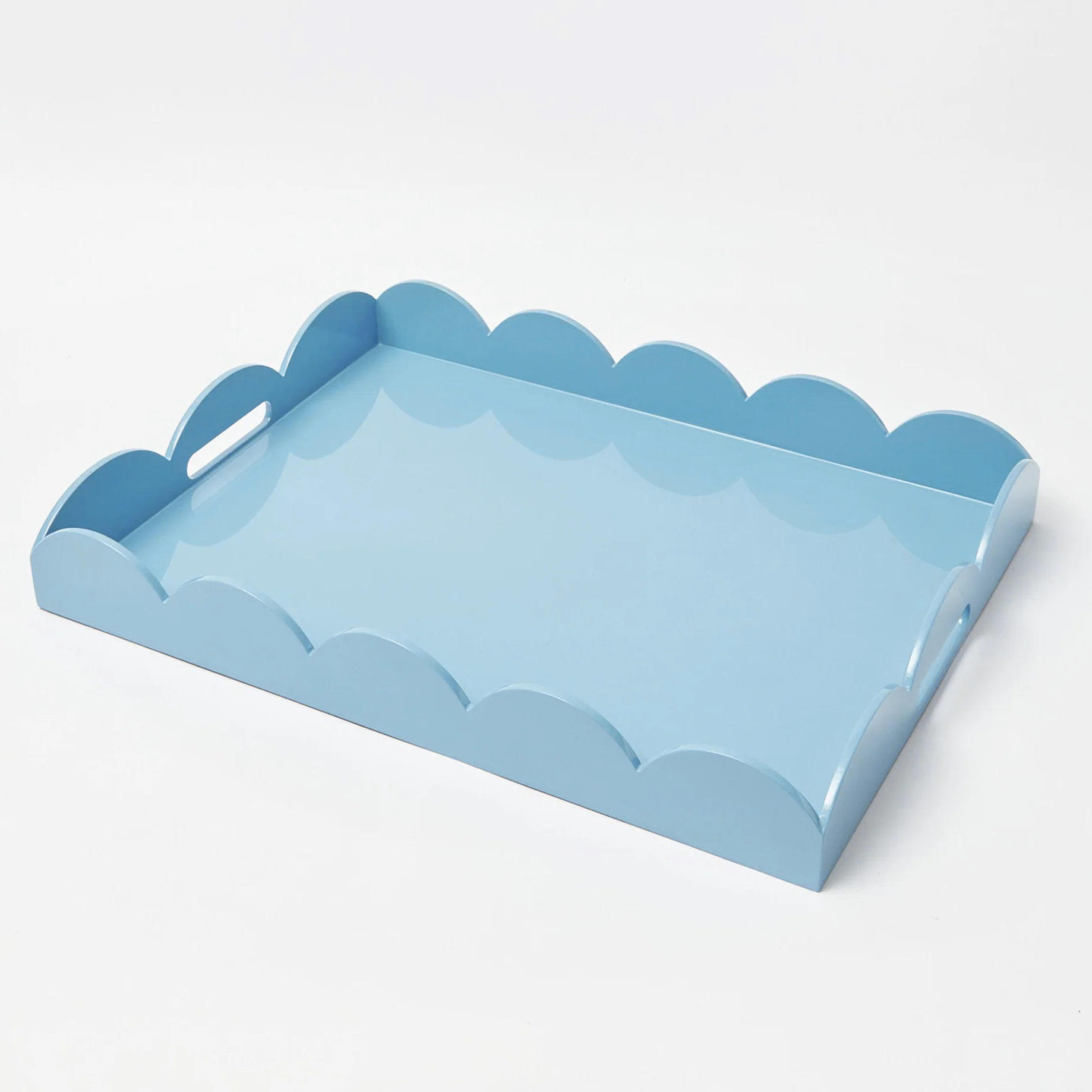 Blue Lacquer Scalloped Tray - Image 3
