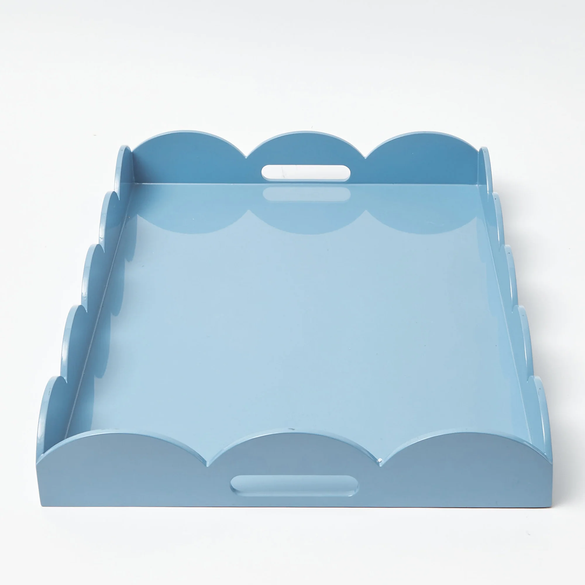 Blue Lacquer Scalloped Tray - Image 4