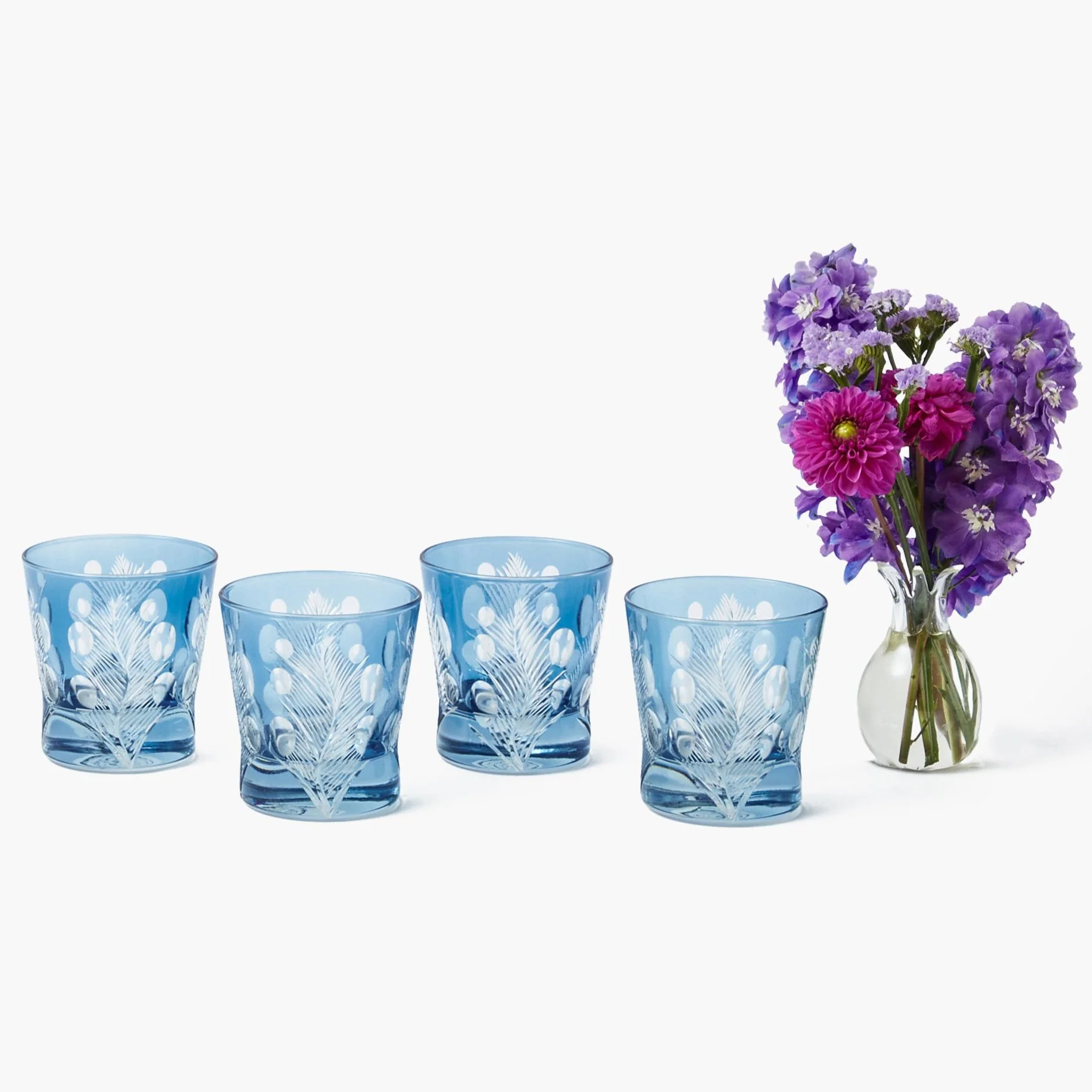 Blue Fern Engraved Water Glasses (Set of 4) - Image 29