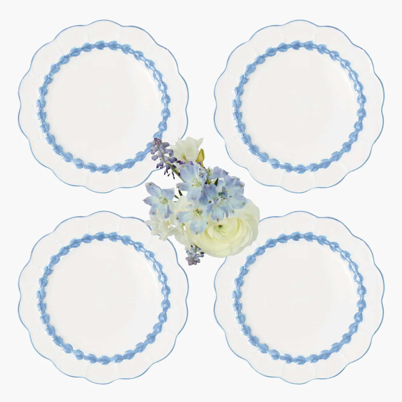 Blue Laurel Dinner Plates (Set of 4)