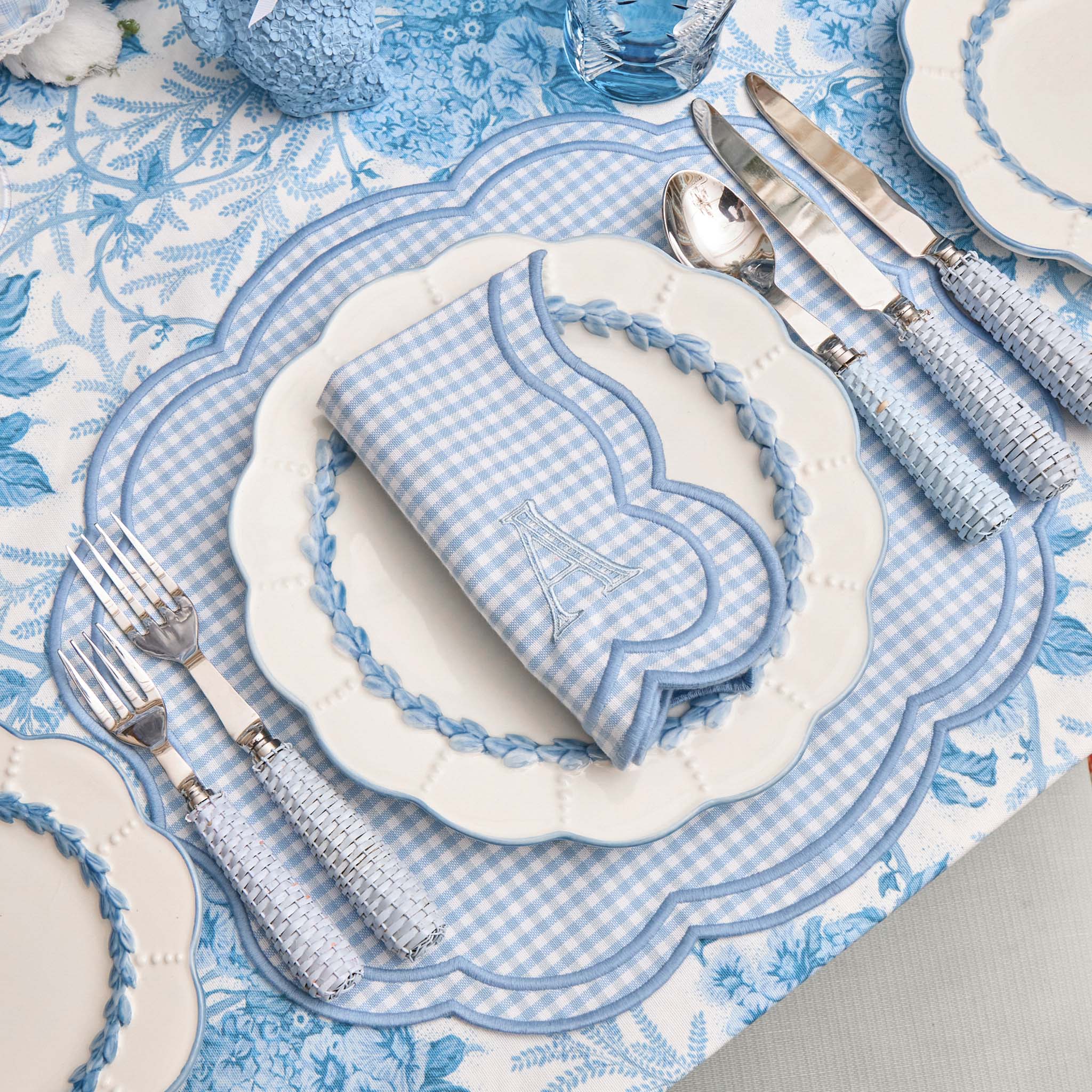 Blue Laurel Dinner Plates (Set of 4) - Image 7