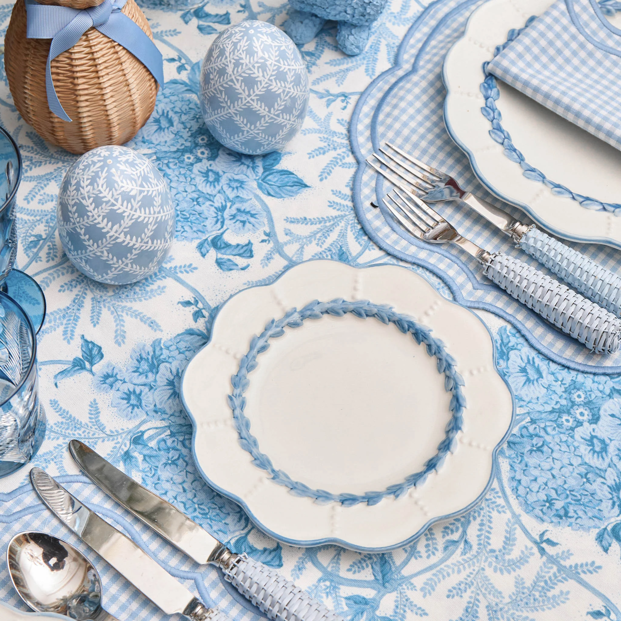 Blue Laurel Starter Plates (Set of 4) - Image 6