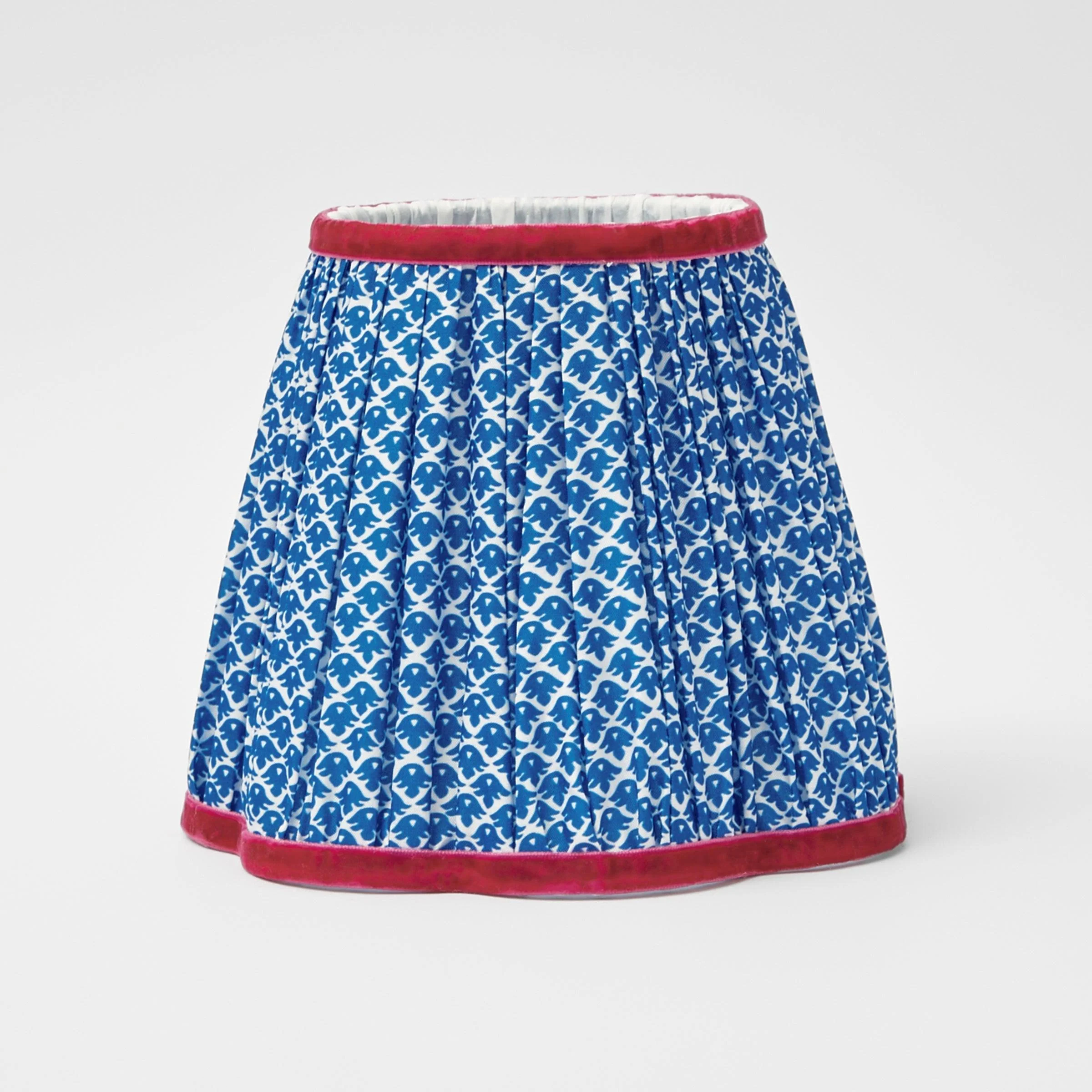 Cobalt & Red Lotus Lampshade (18cm) - Image 16