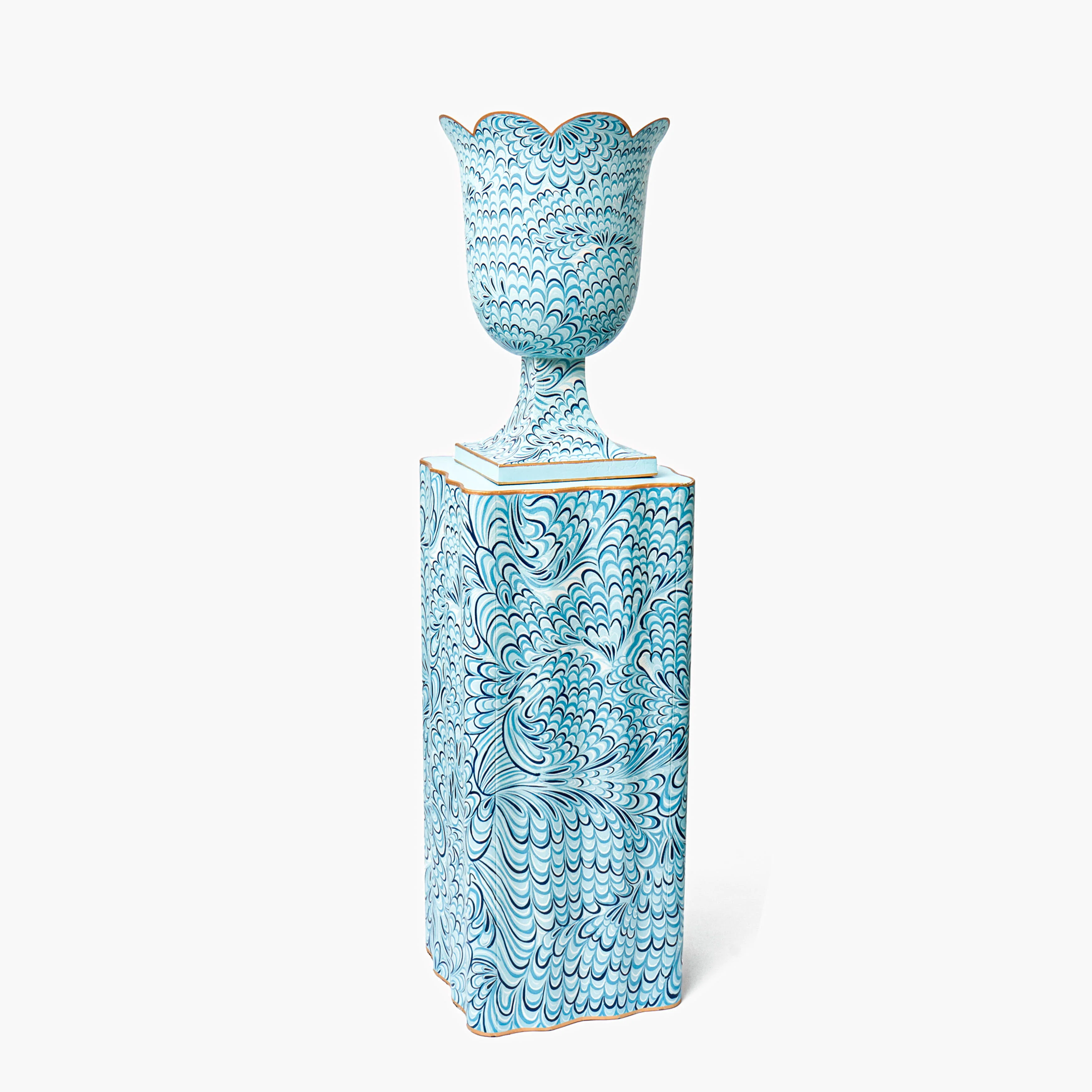 Blue Marble Urn & Pedestal - Image 4