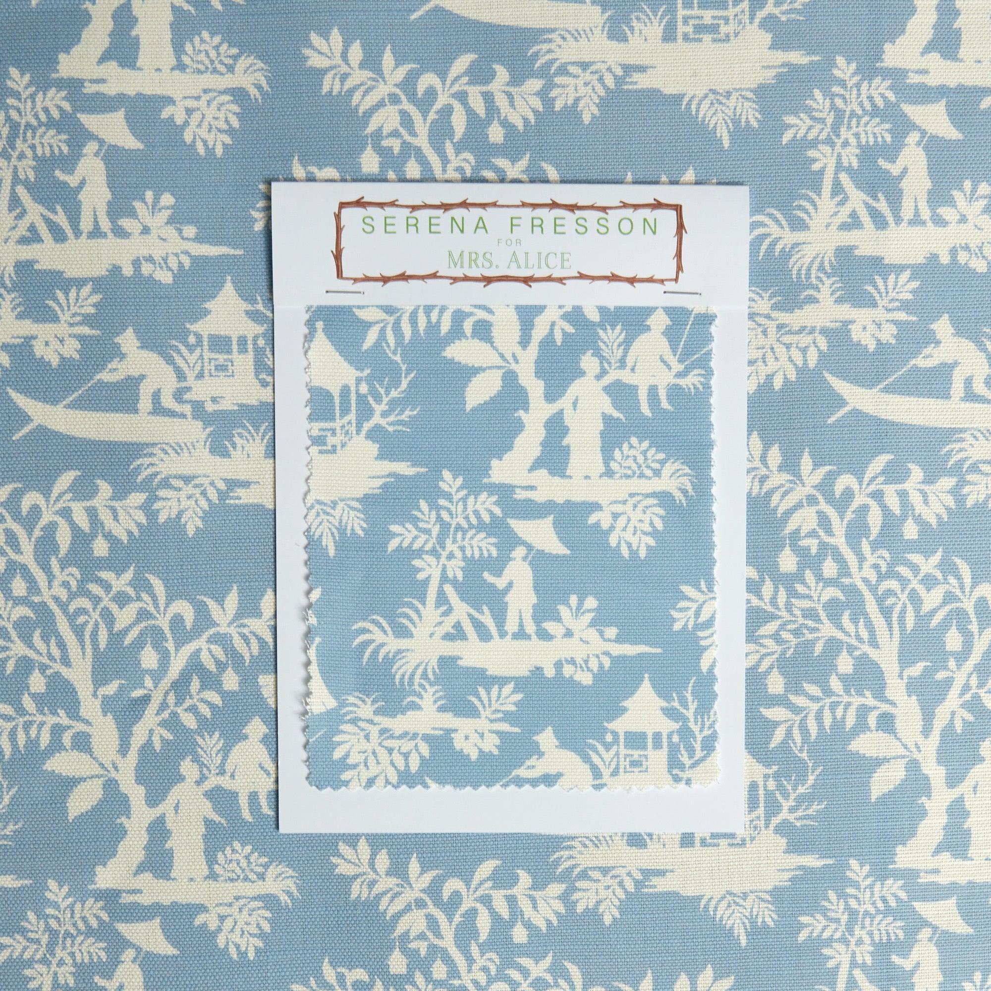 Blue Pagoda Garden Fabric - Image 5