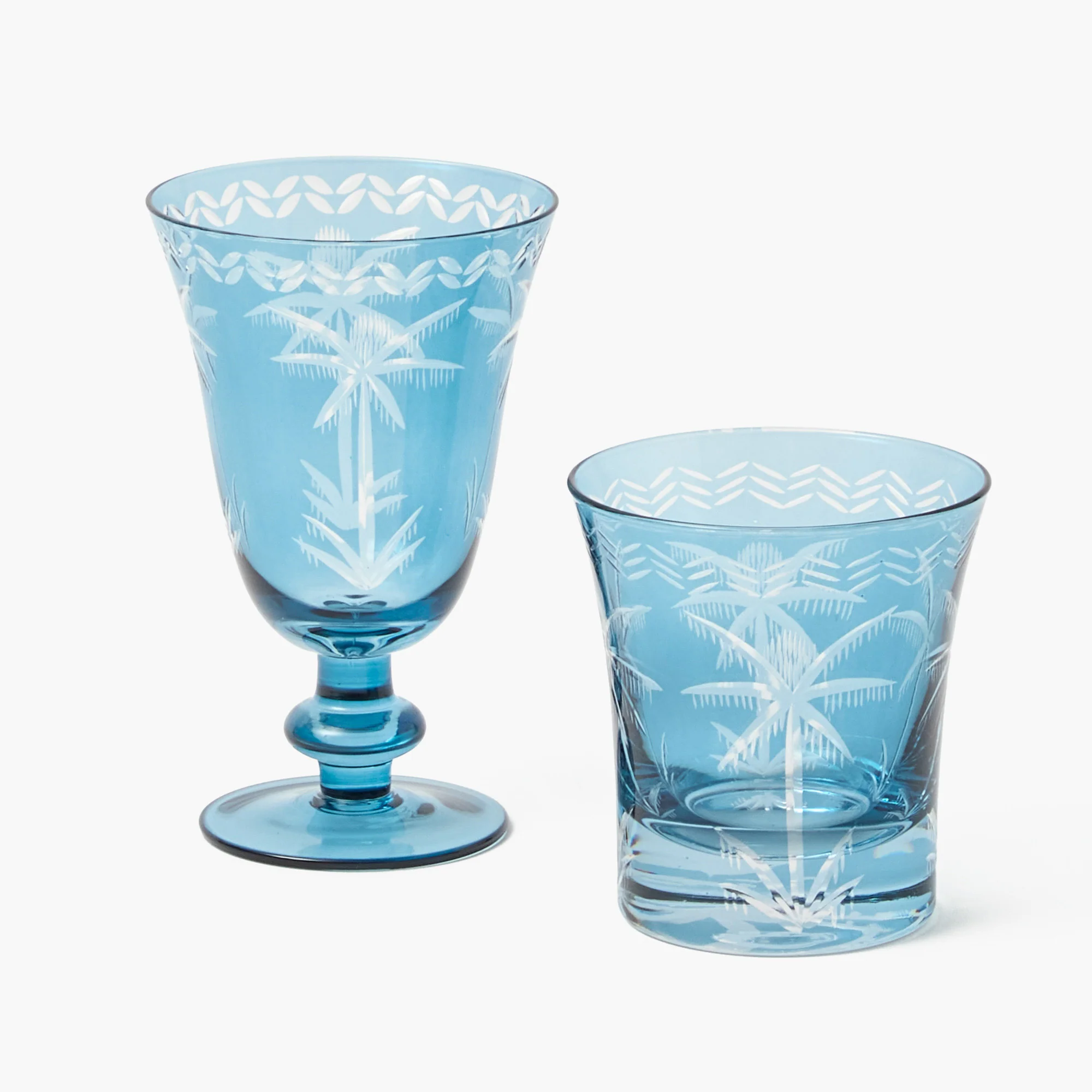 Blue Palm Glassware (Set of 8) - Image 5