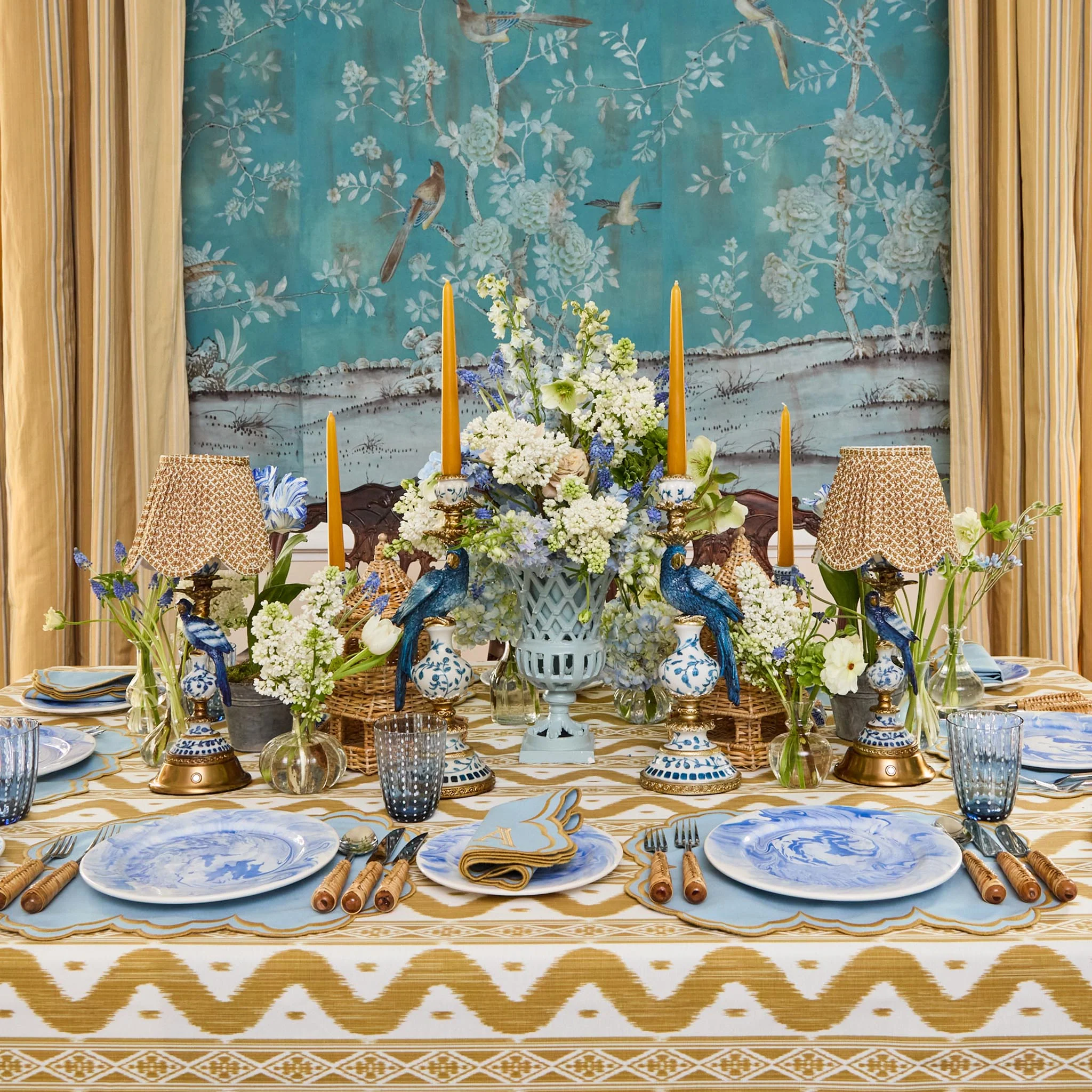 Blue Parrot Candle Holder Set - Image 19