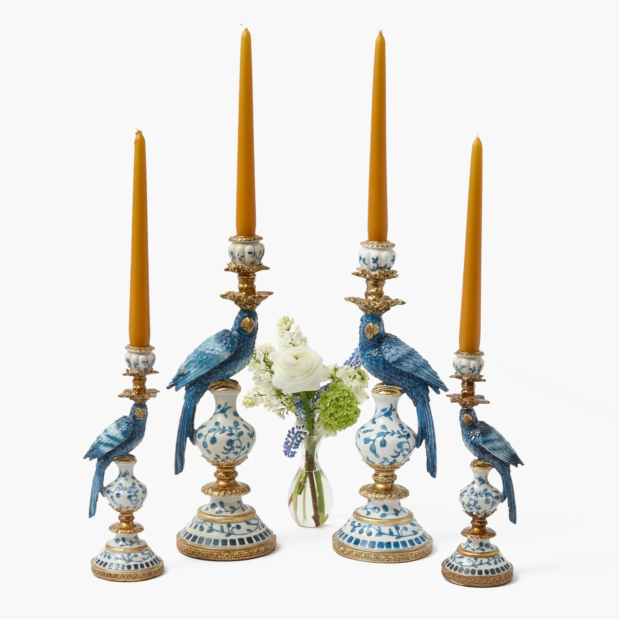 Blue Parrot Candle Holder Set - Image 21