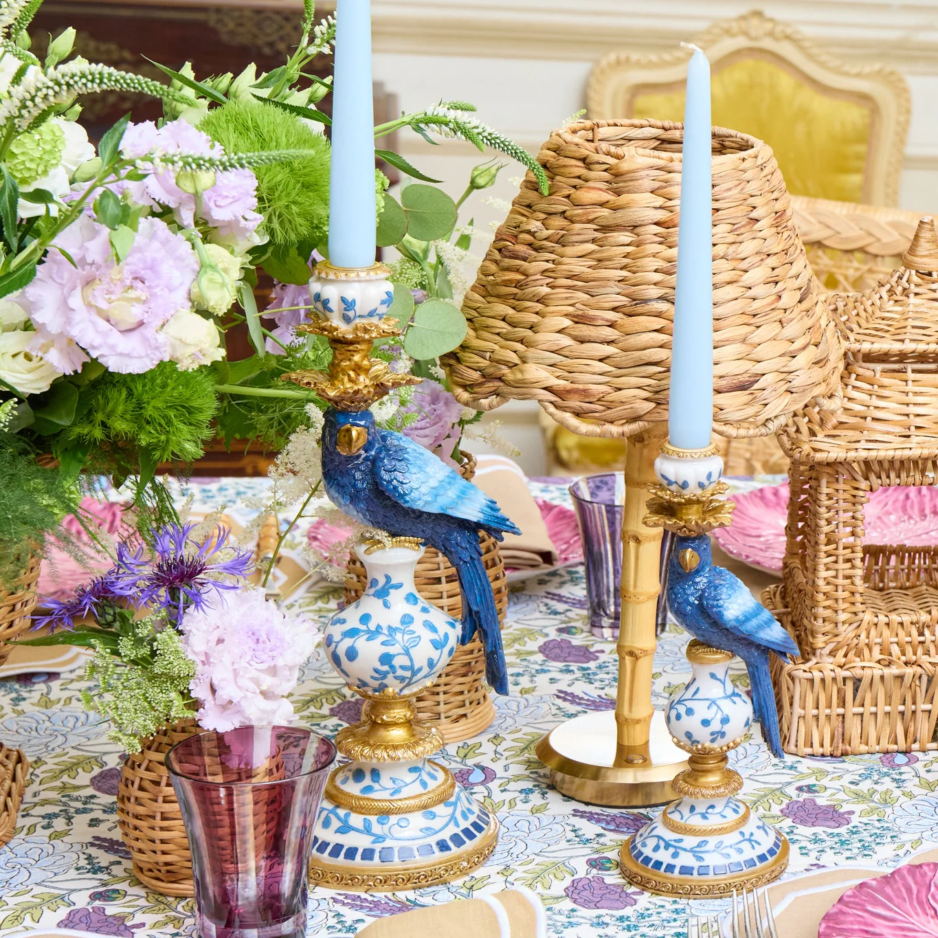 Blue Parrot Candle Holder Set - Image 5